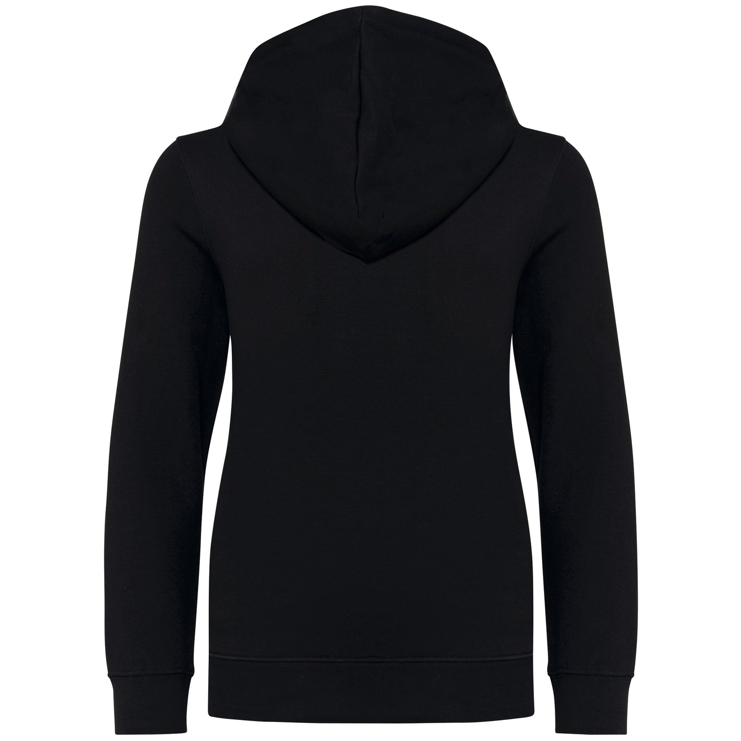 Unisex kindersweater met contrasterende capuchon met motief
