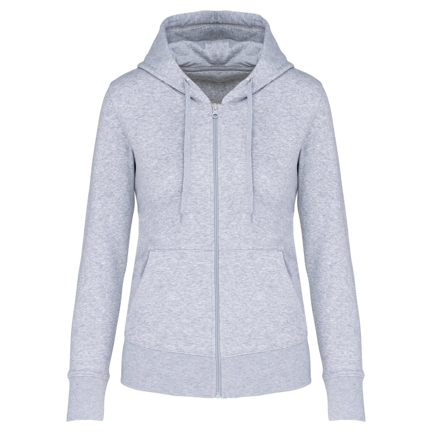 Ecologische damessweater met capuchon en ritssluiting