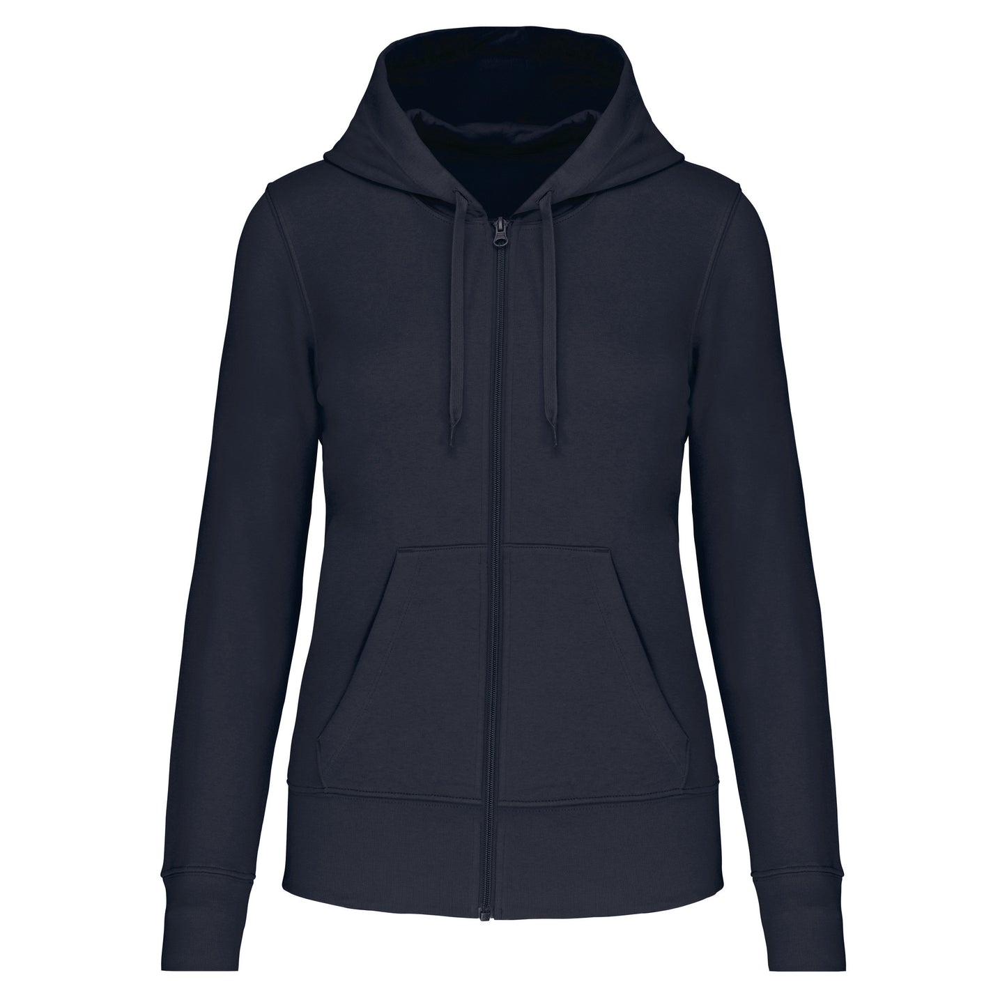 Ecologische damessweater met capuchon en ritssluiting