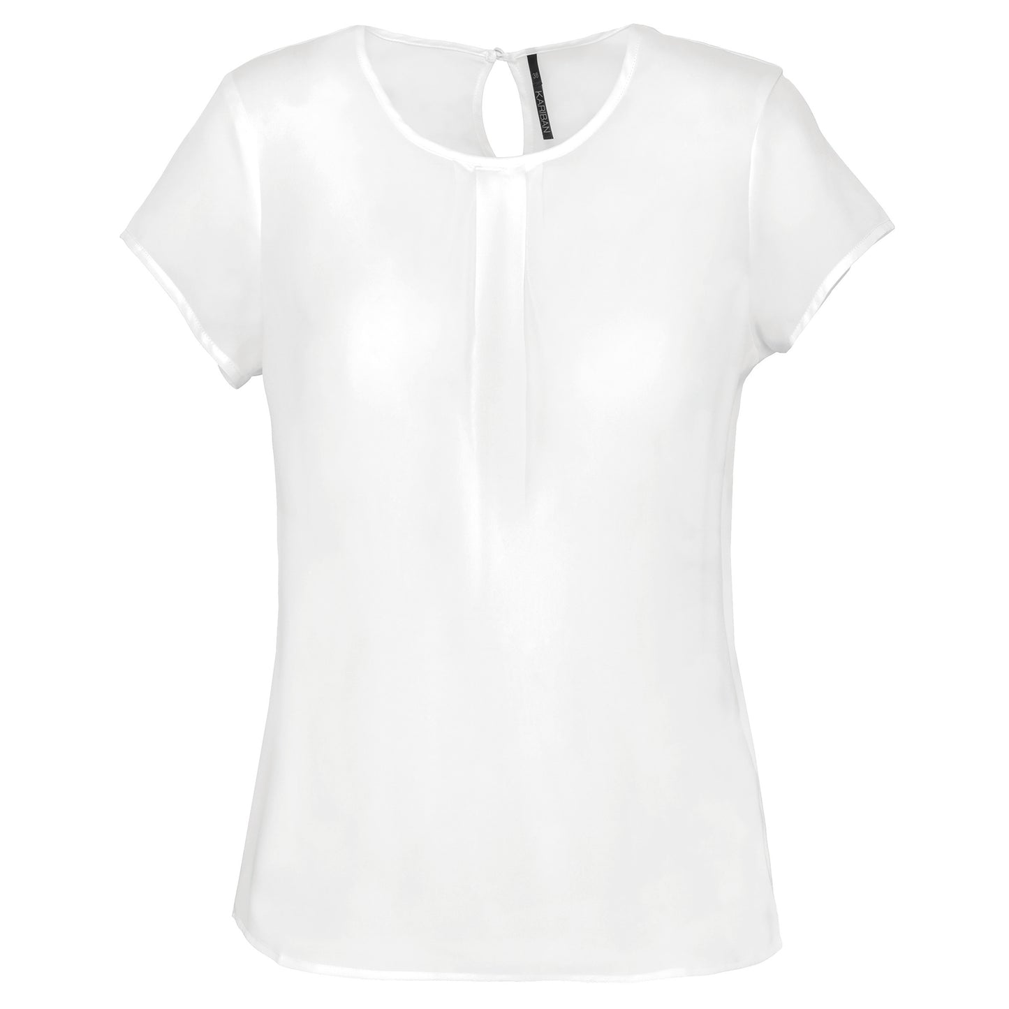 Damesblouse in crÍpe met korte mouwen