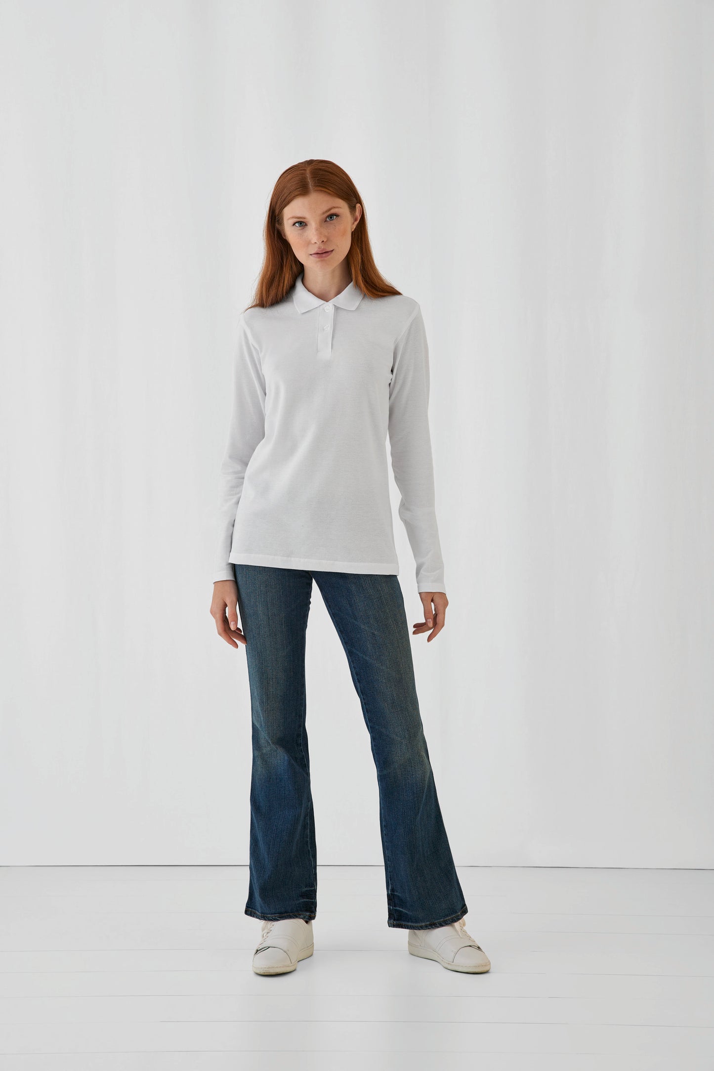 ID.001 Ladies' long-sleeve polo shirt