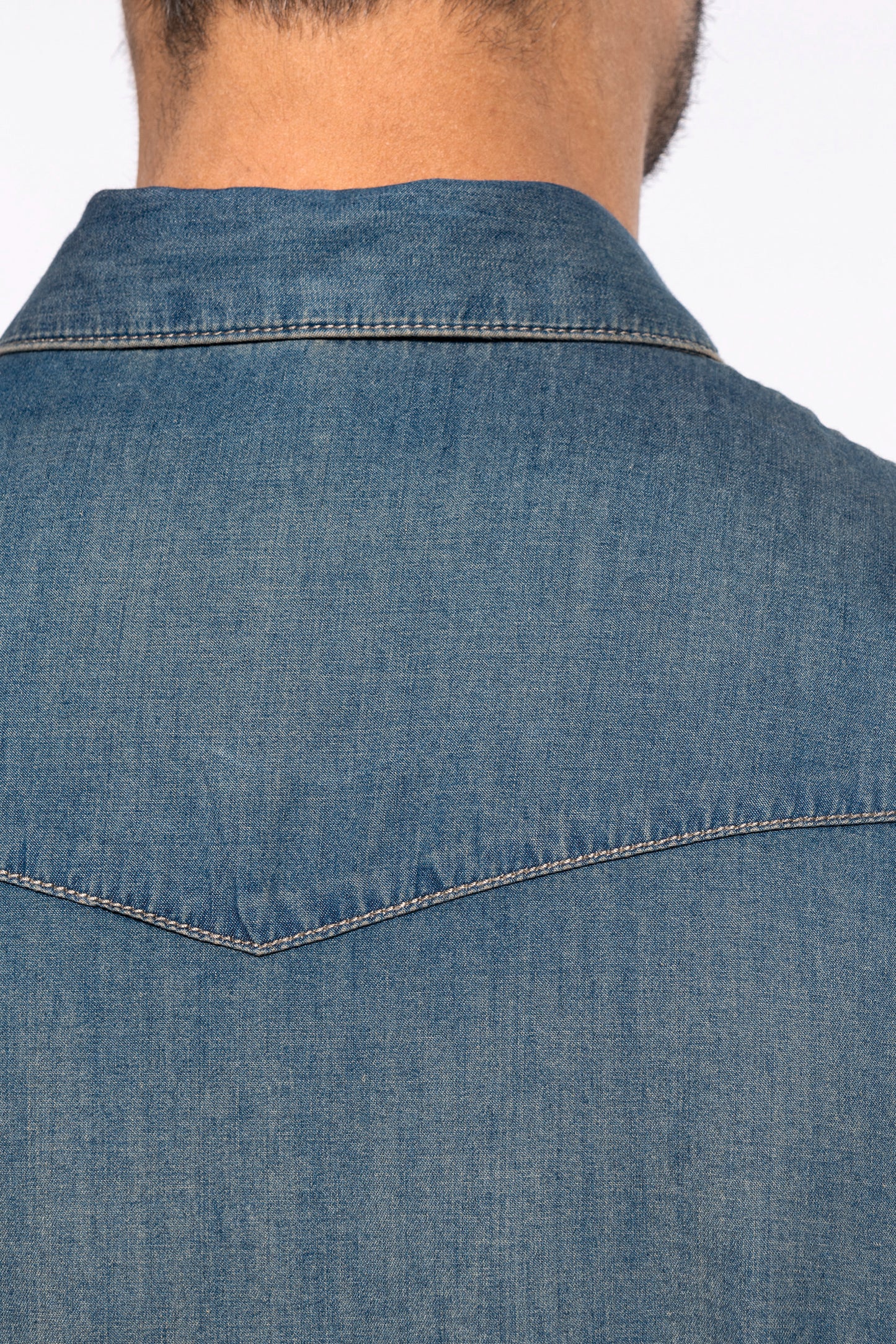 Heren denim overhemd lange mouwen