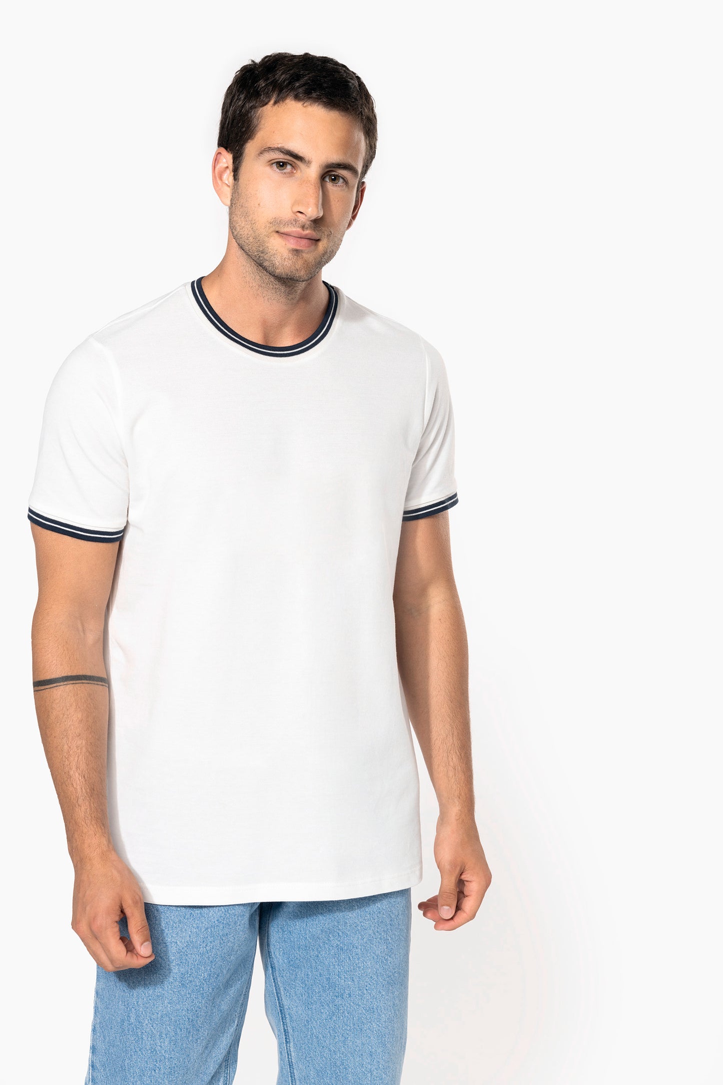 Heren-t-shirt piqué ronde hals