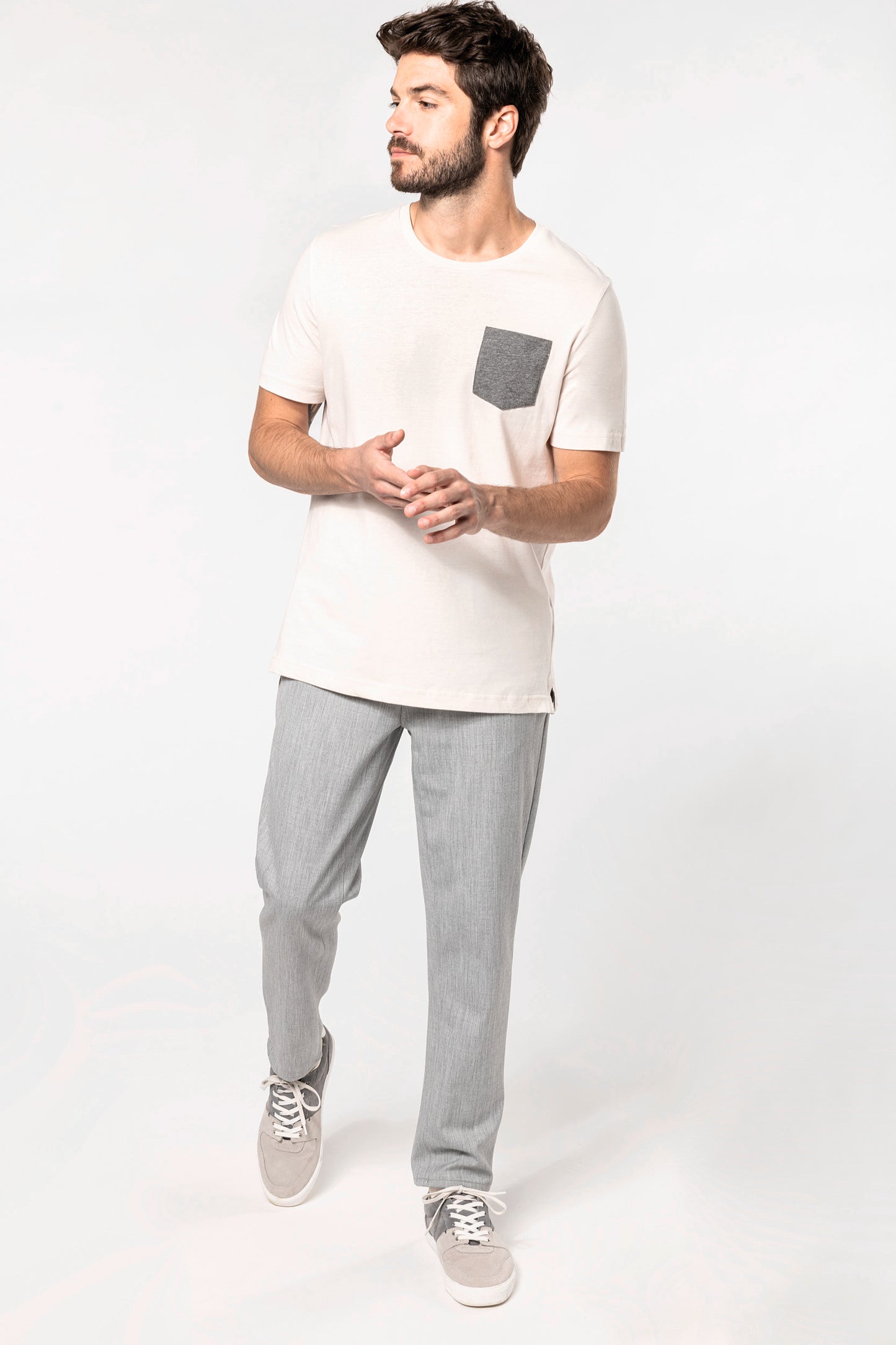 T-shirt BIO-katoen met borstzakje