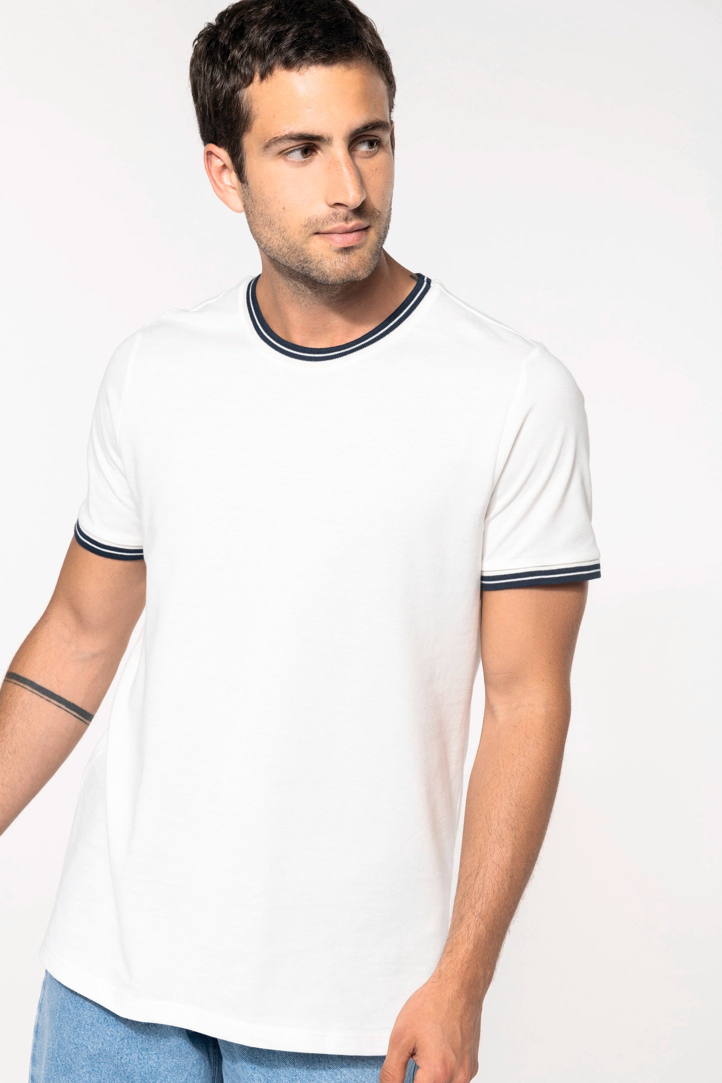 Heren-t-shirt piqué ronde hals