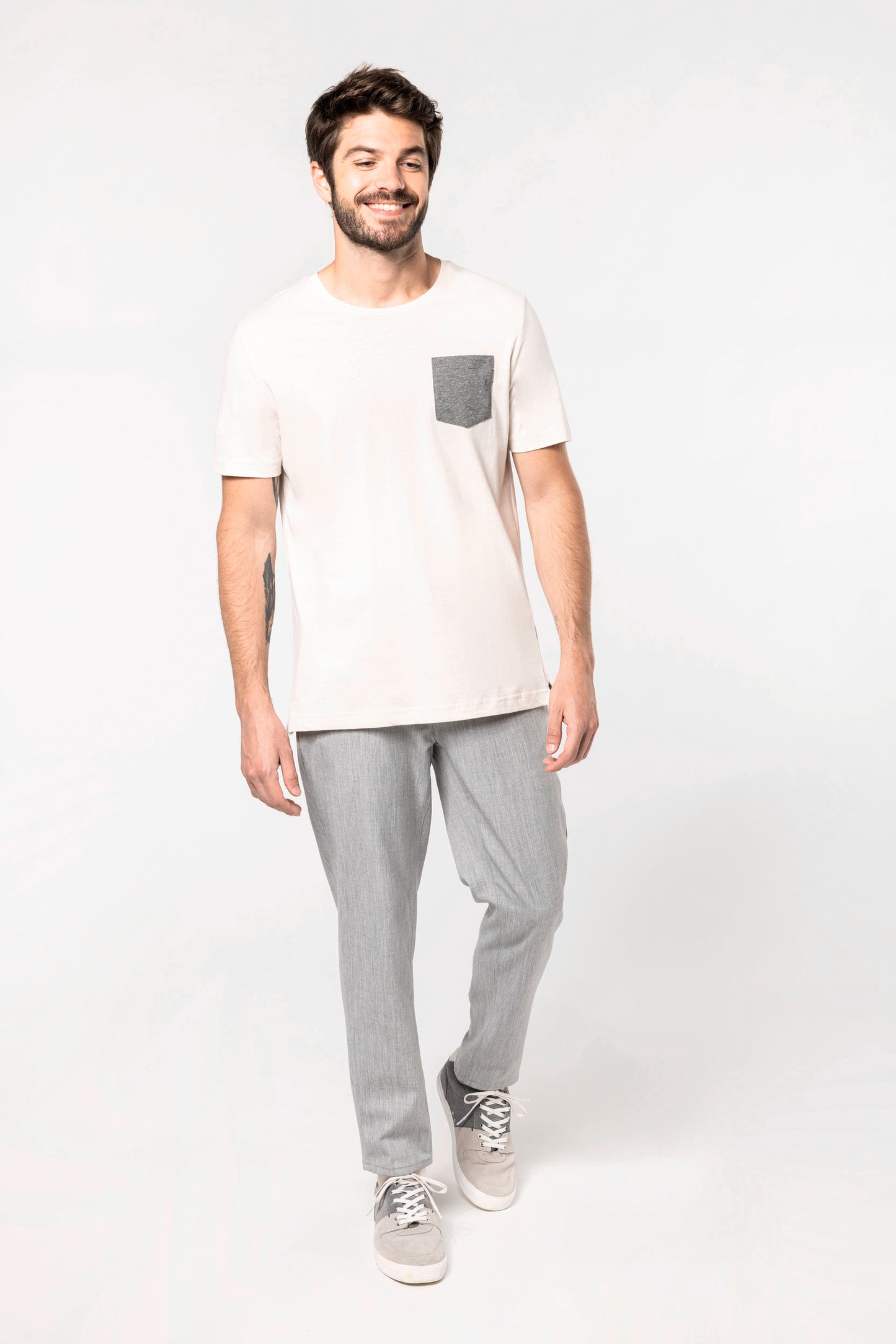 T-shirt BIO-katoen met borstzakje