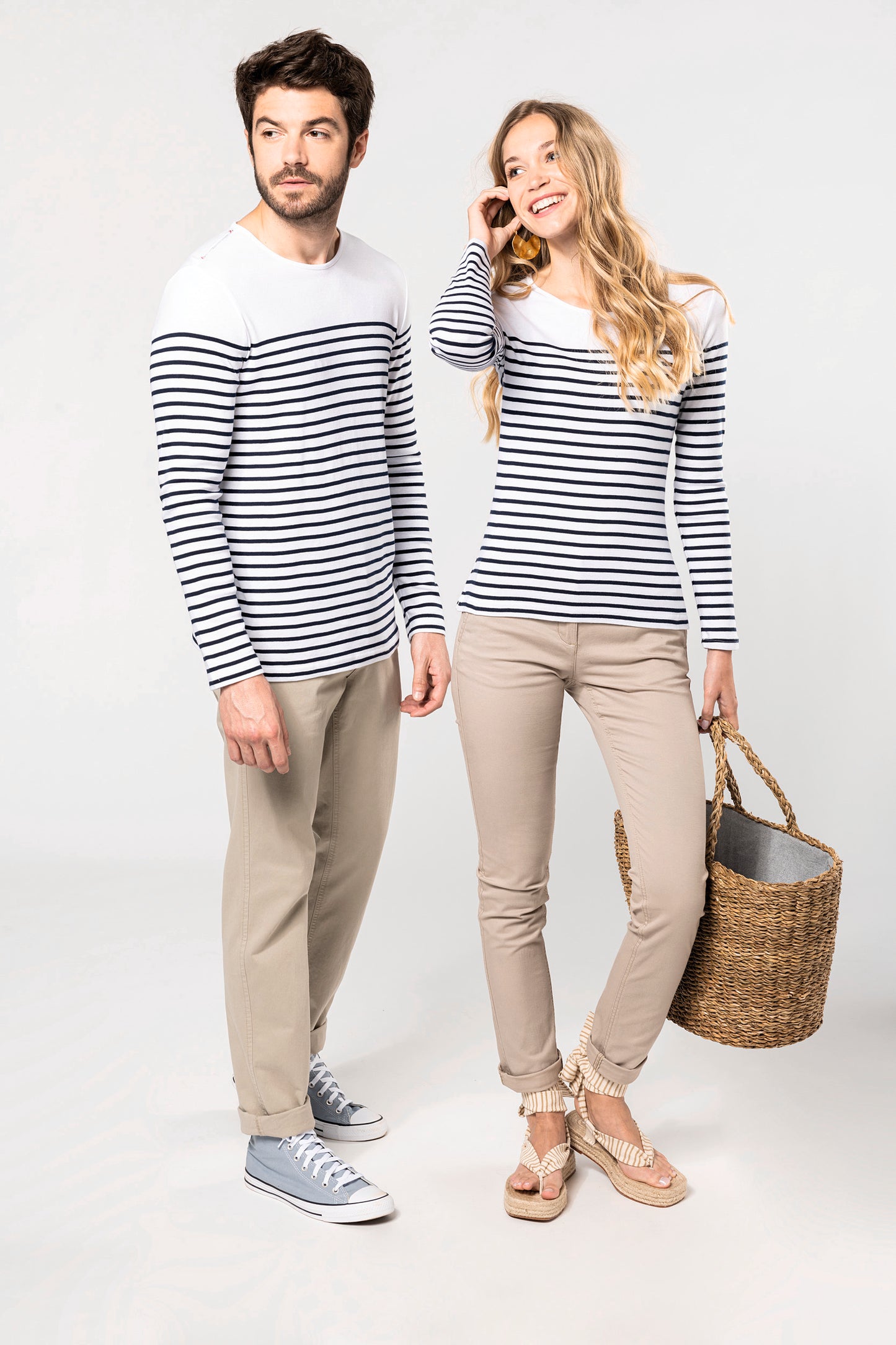 Gestreept dames-t-shirt lange mouwen