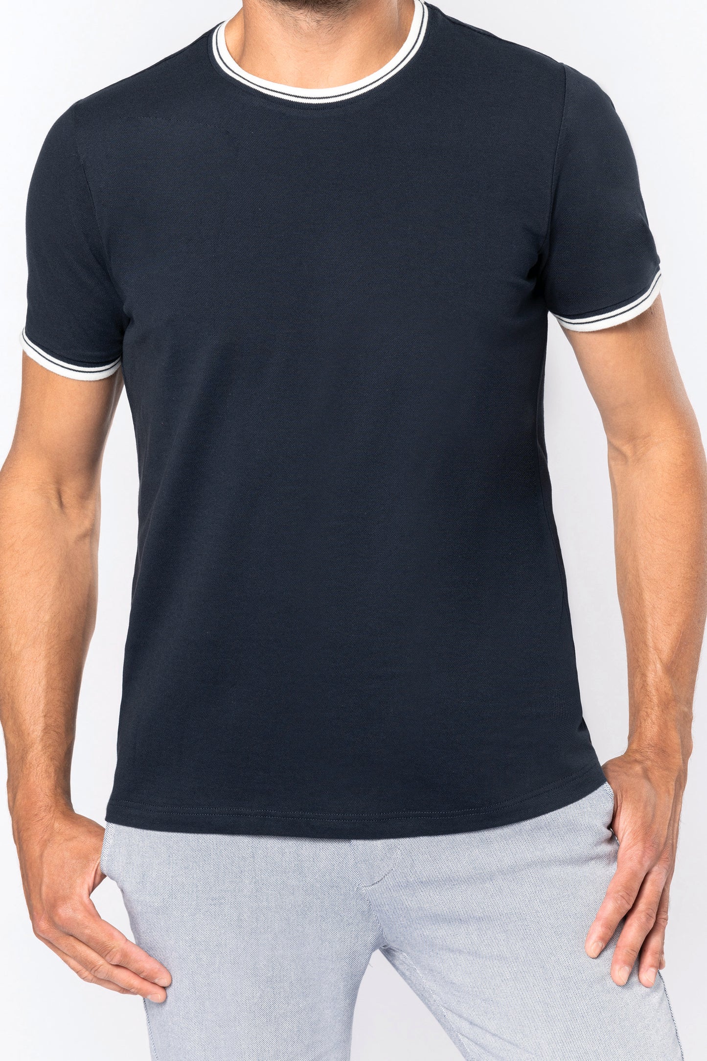 Heren-t-shirt piqué ronde hals