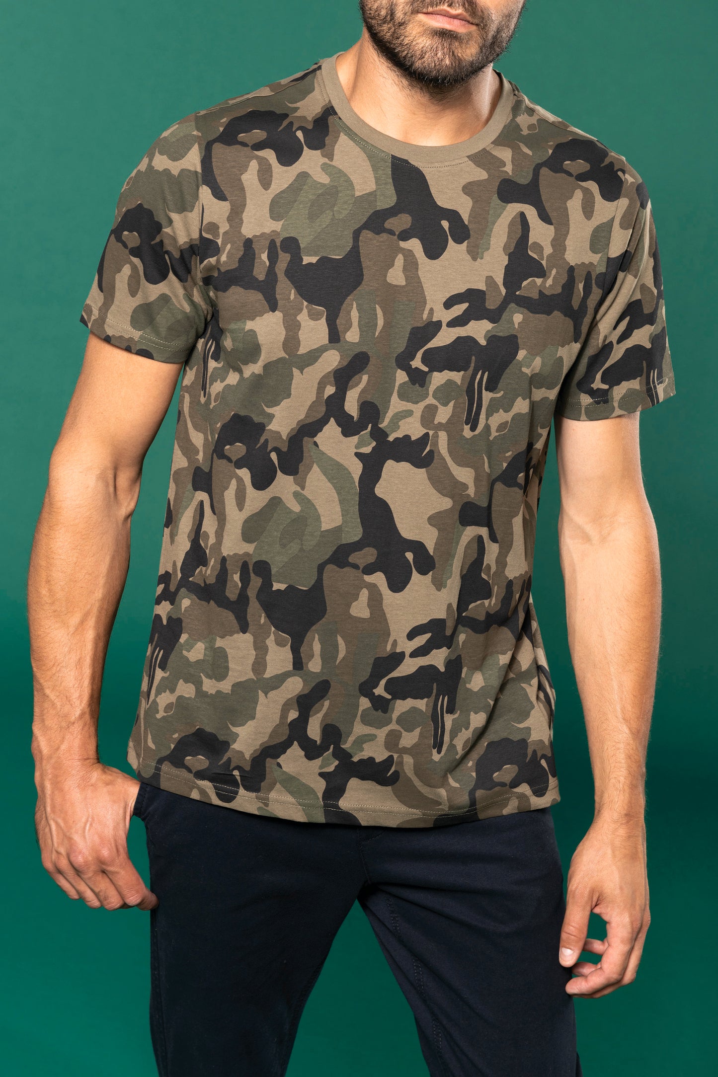 T-shirt camo korte mouwen