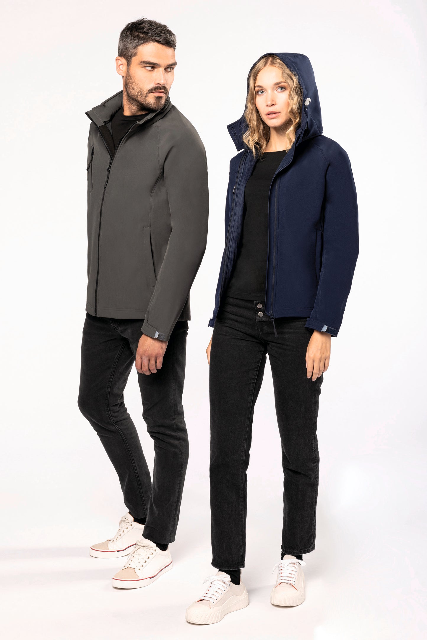 Dames softshell jas met afneembare capuchon