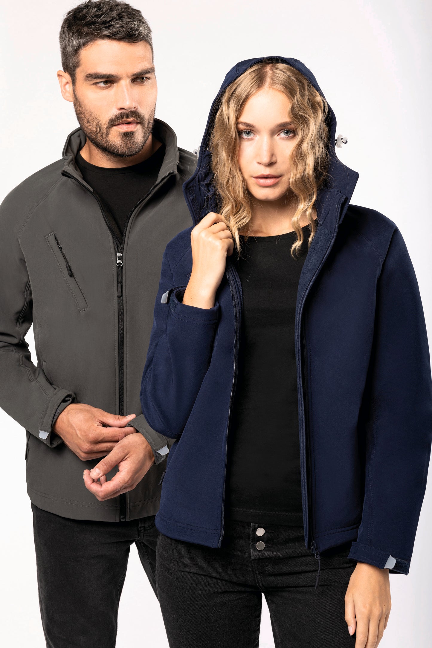 Dames softshell jas met afneembare capuchon