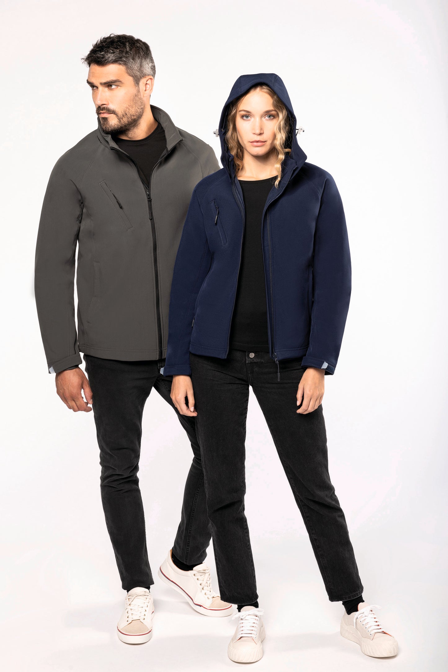 Dames softshell jas met afneembare capuchon