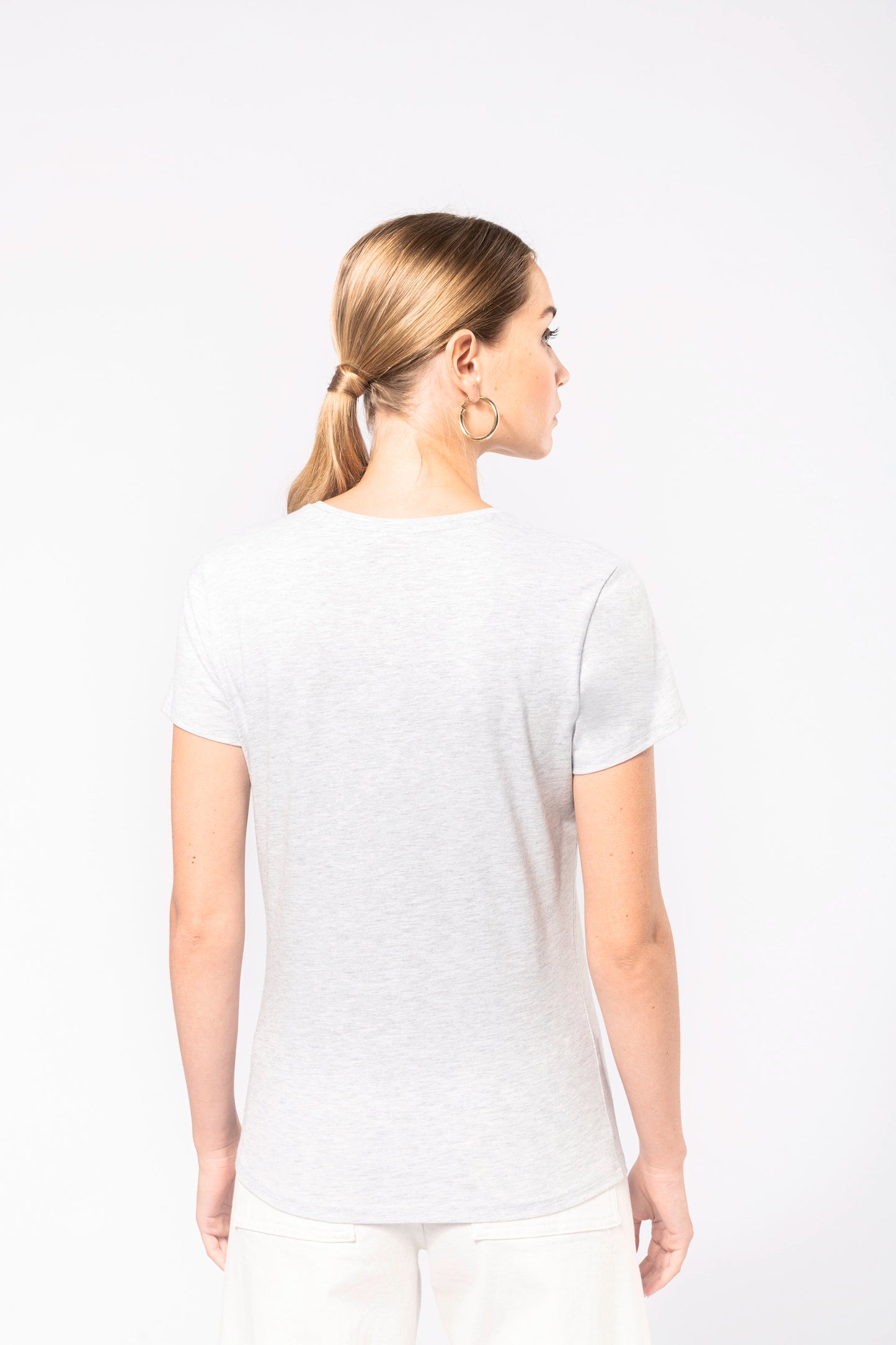 Dames T-shirt V-hals Korte Mouwen