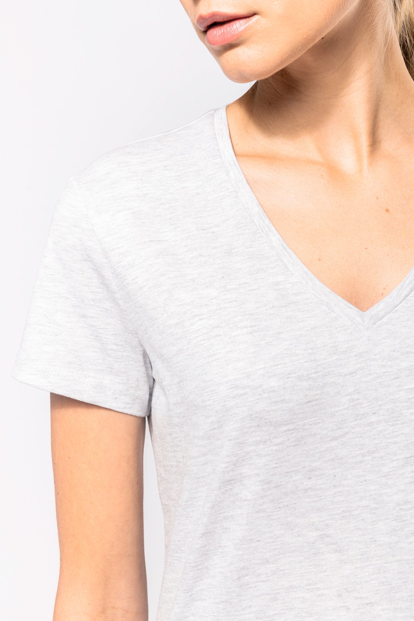 Dames T-shirt V-hals Korte Mouwen