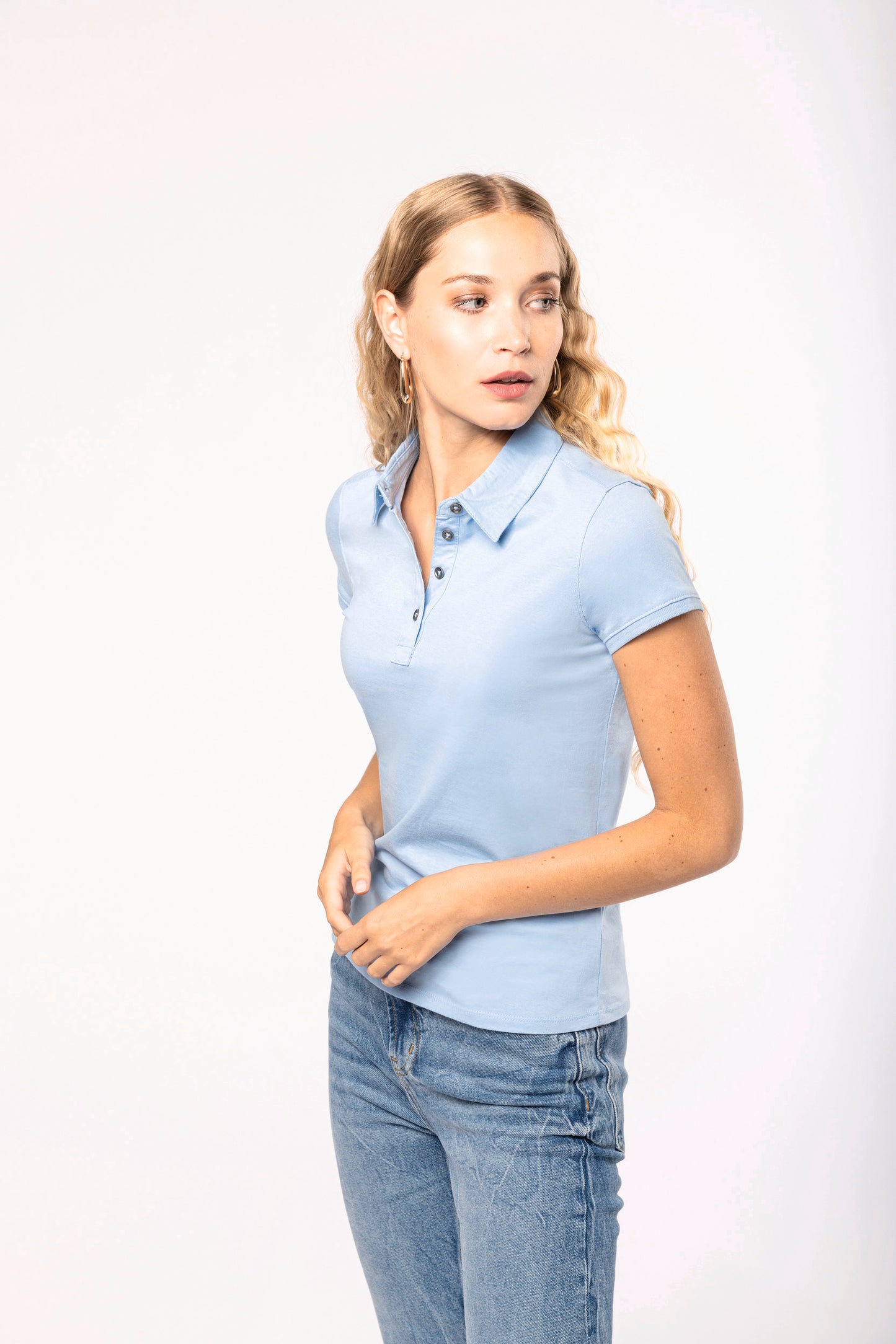 Damespolo korte mouwen van jersey
