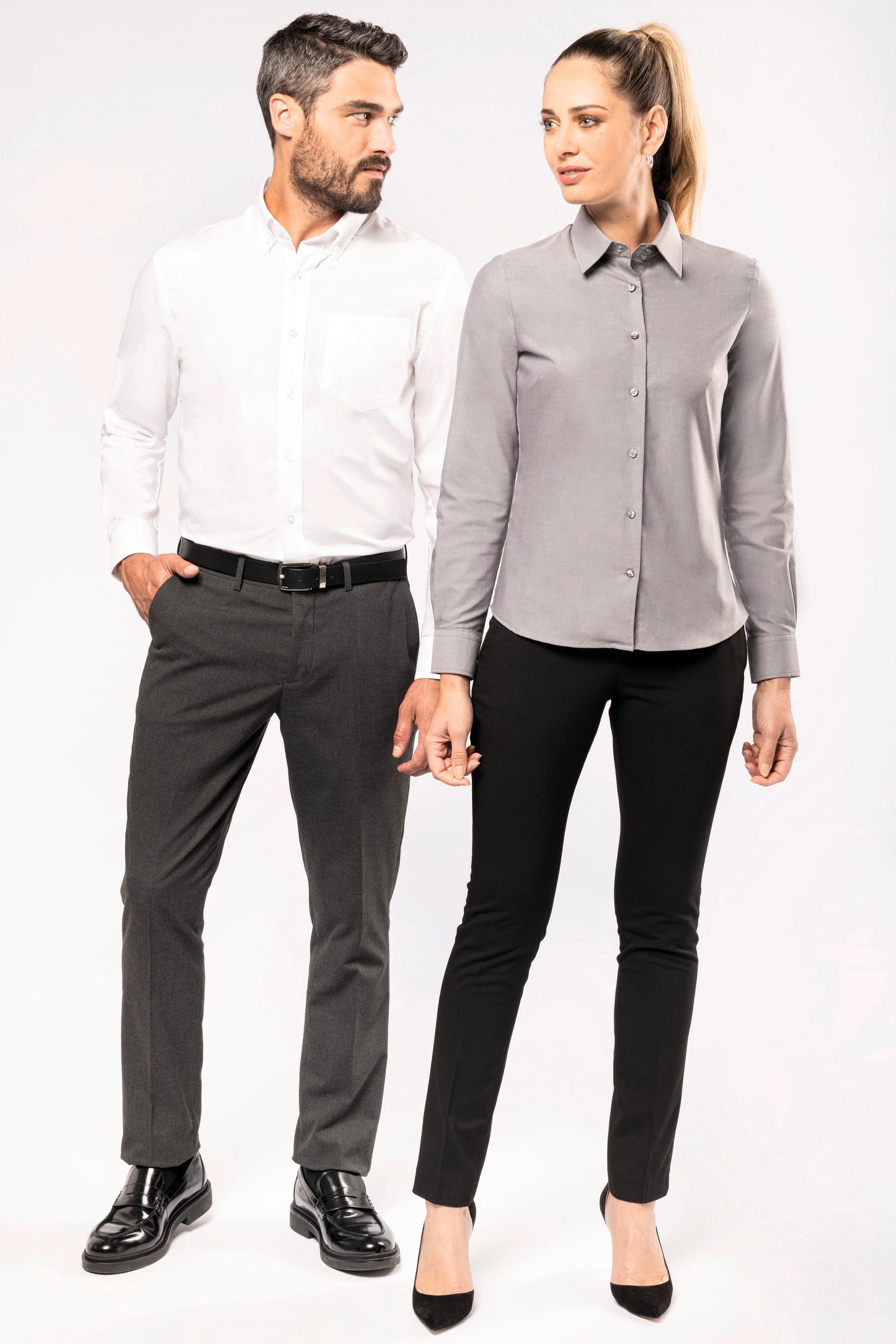 Dames oxford blouse lange mouwen