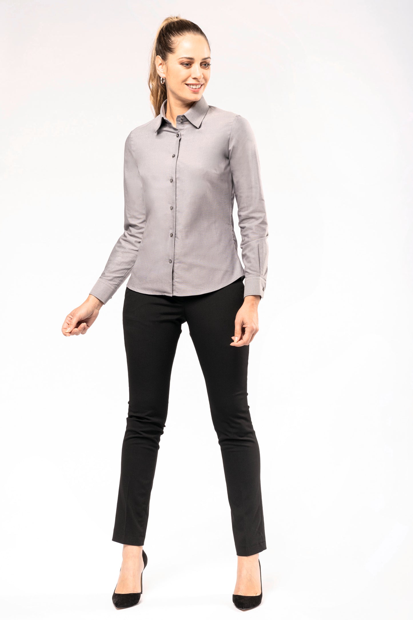 Dames oxford blouse lange mouwen