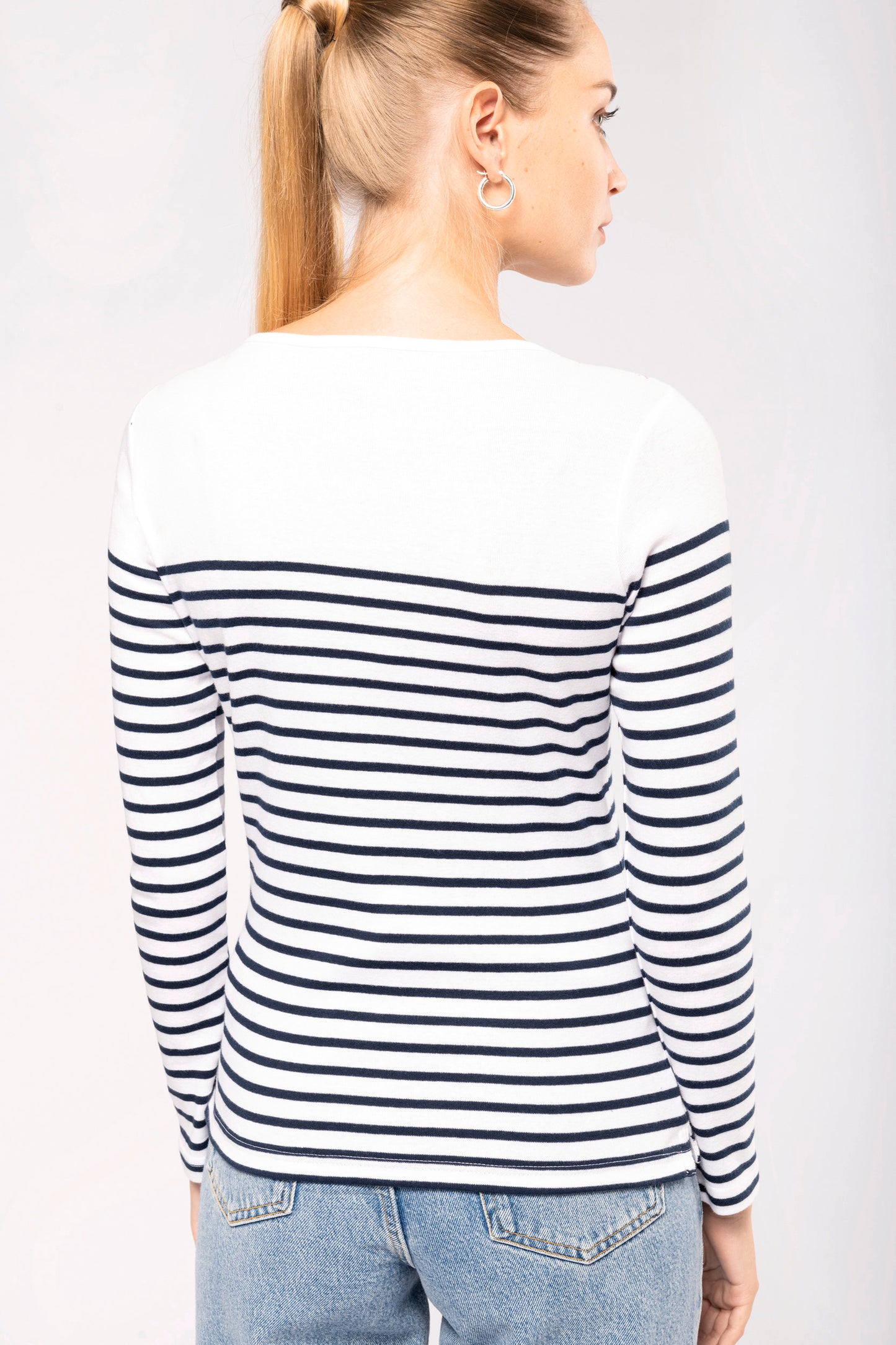 Gestreept dames-t-shirt lange mouwen