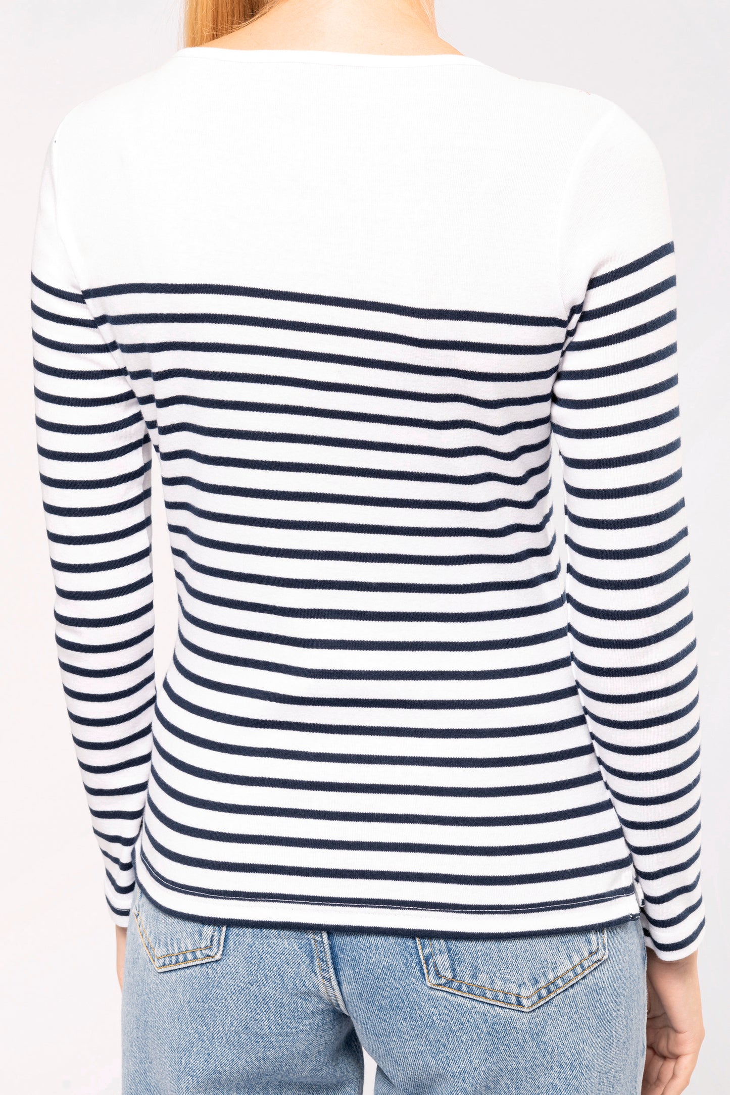 Gestreept dames-t-shirt lange mouwen