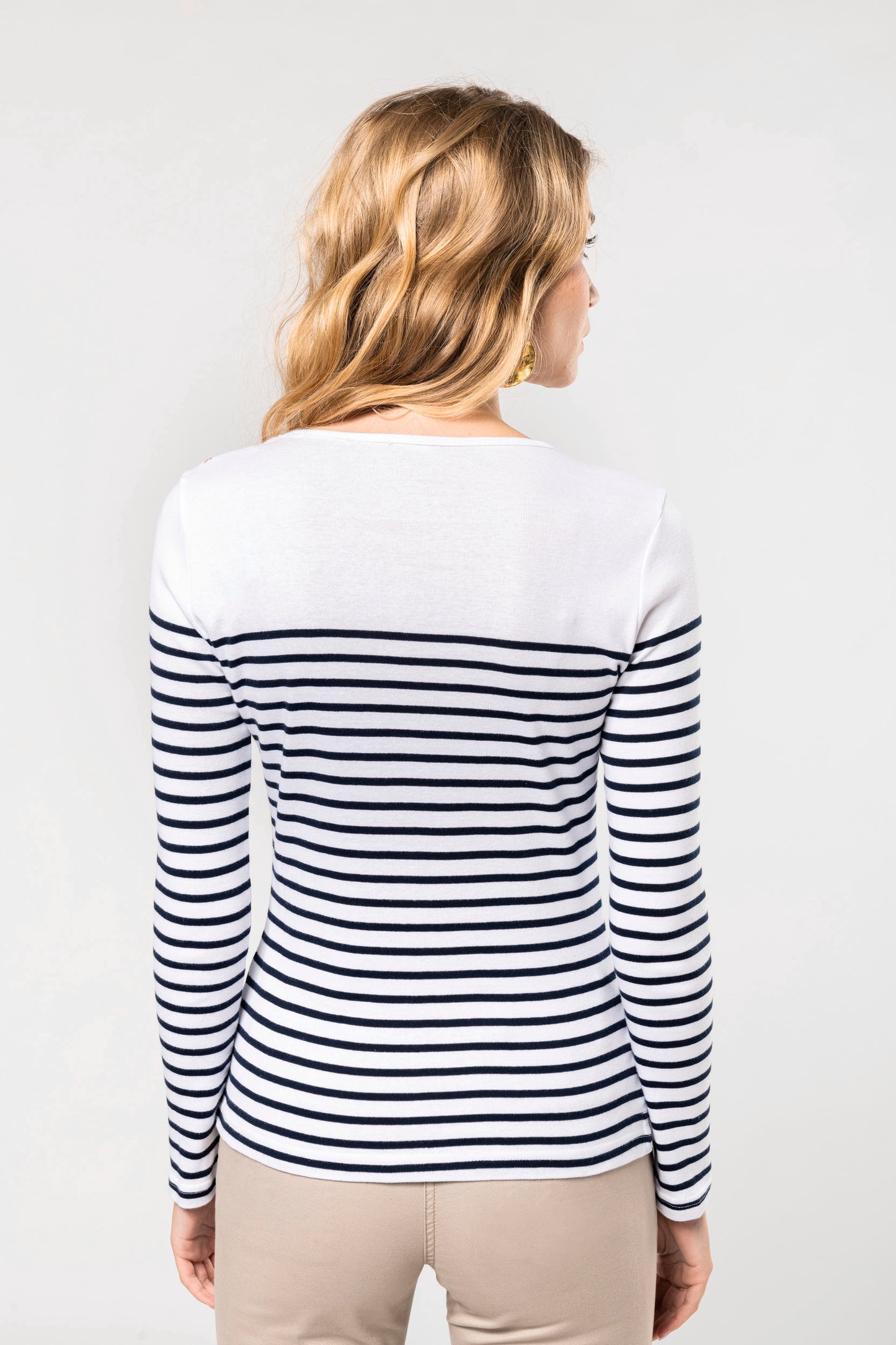Gestreept dames-t-shirt lange mouwen