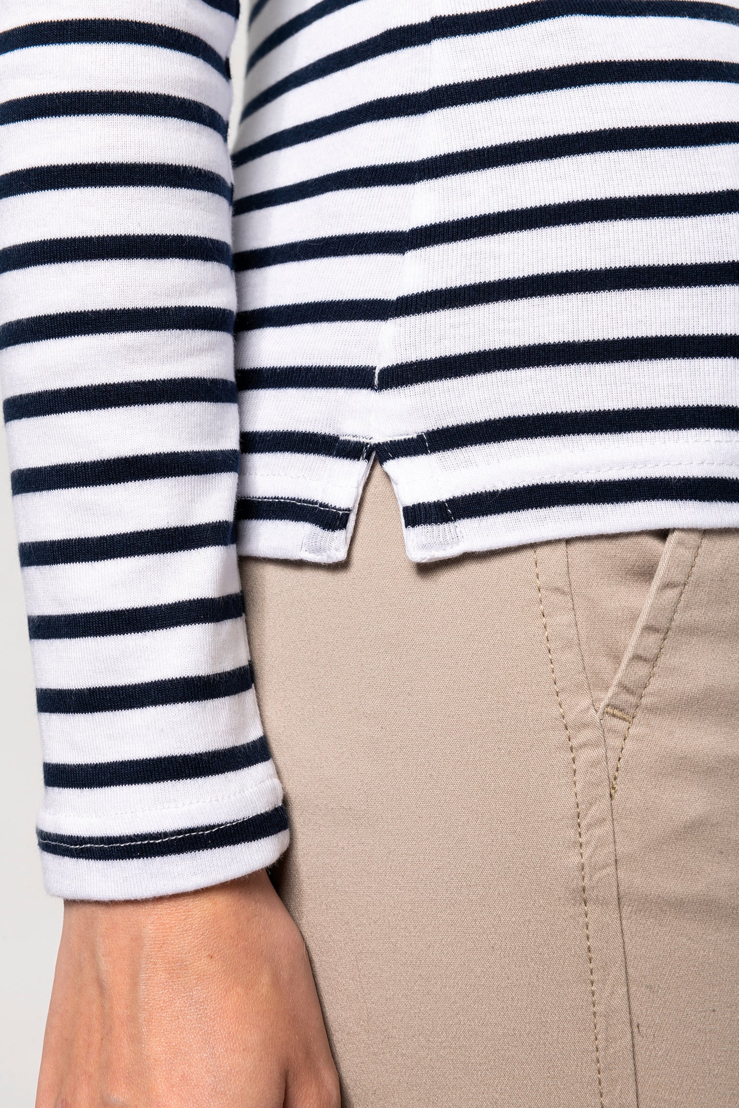 Gestreept dames-t-shirt lange mouwen
