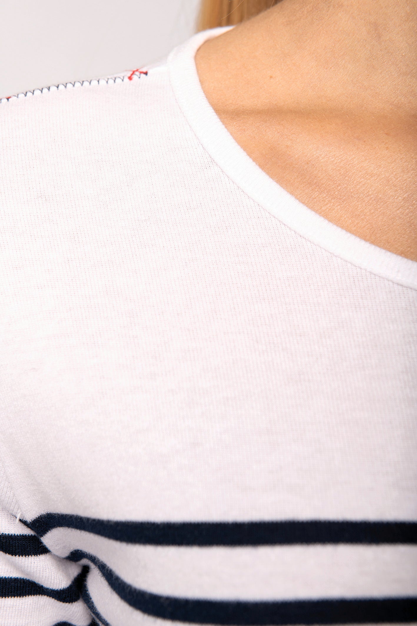 Gestreept dames-t-shirt lange mouwen