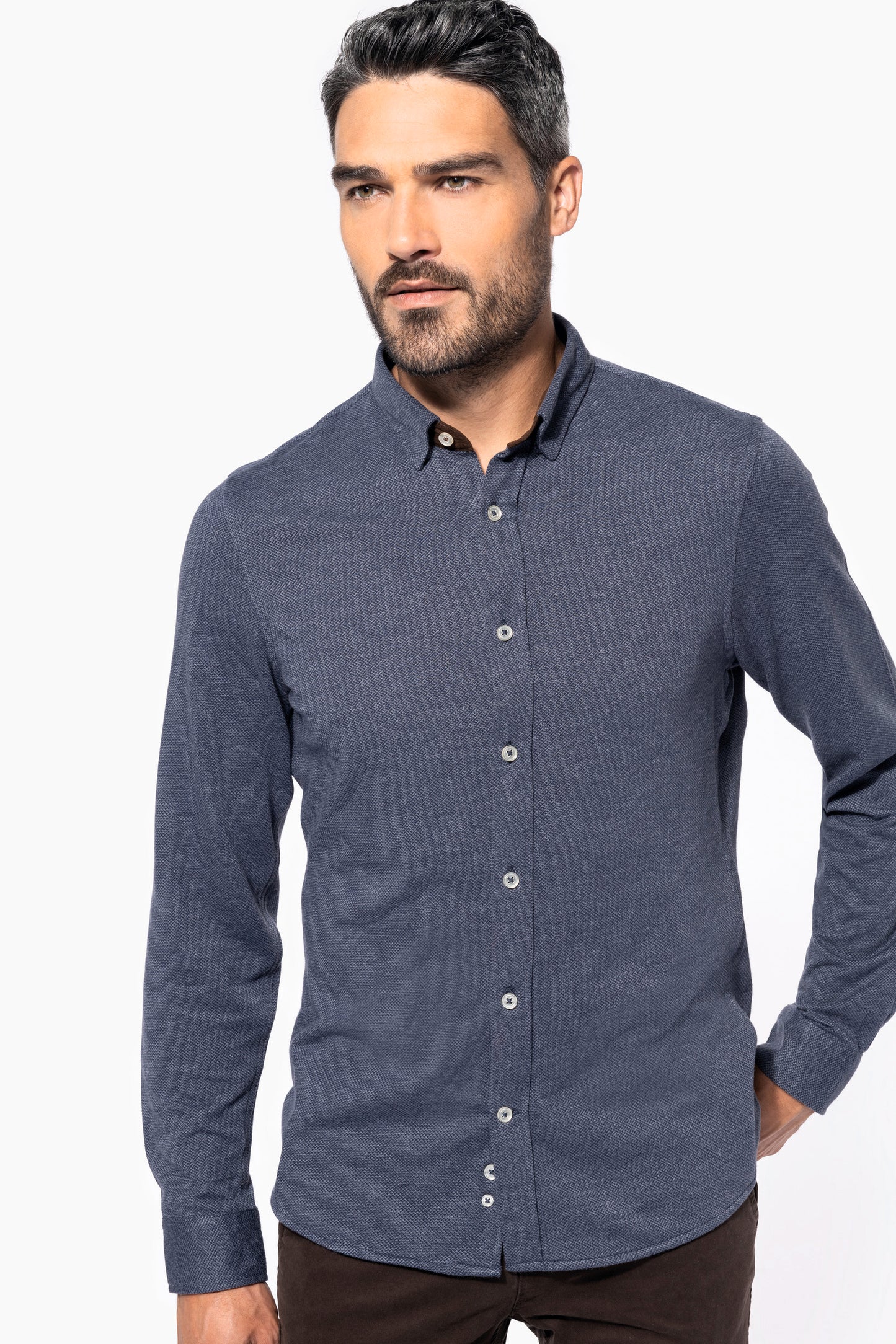 Jacquard overhemd lange mouwen