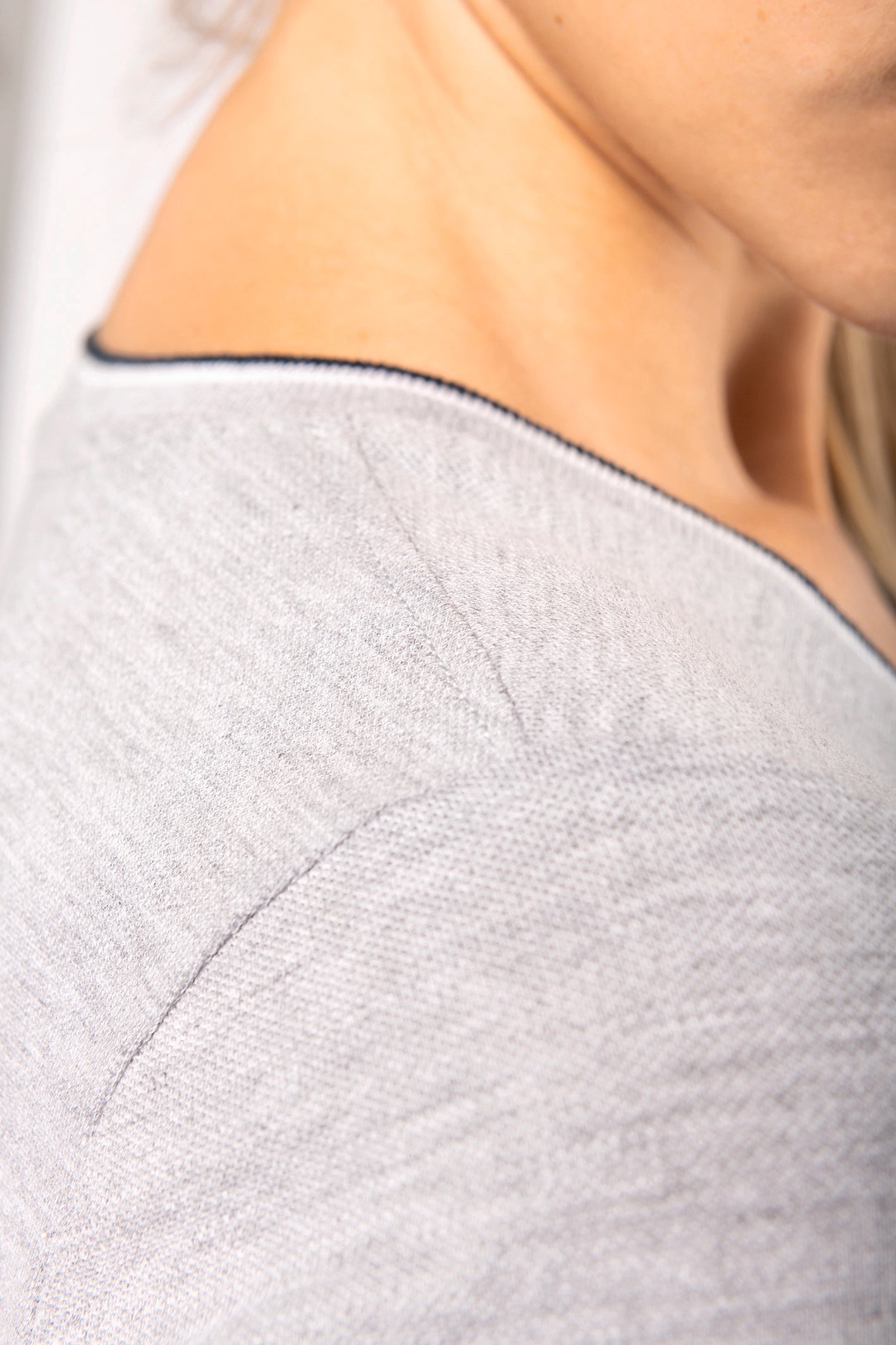 Dames-t-shirt piqué V-hals