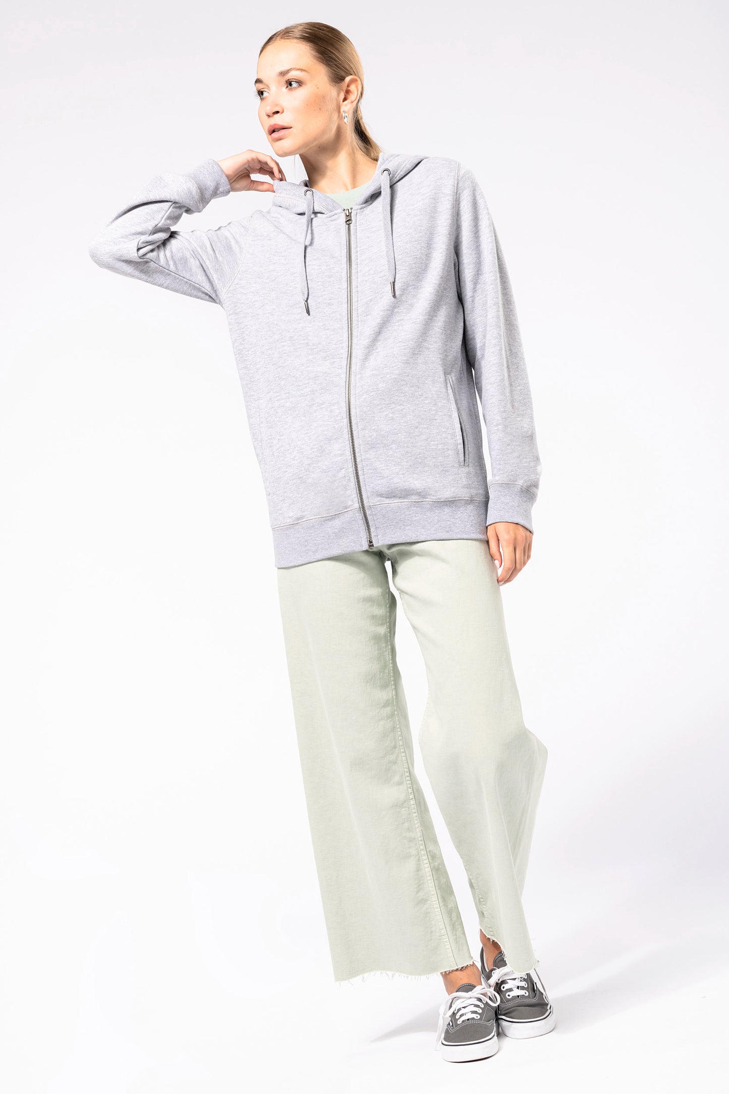 Ecologische uniseks sweater met capuchon en rits
