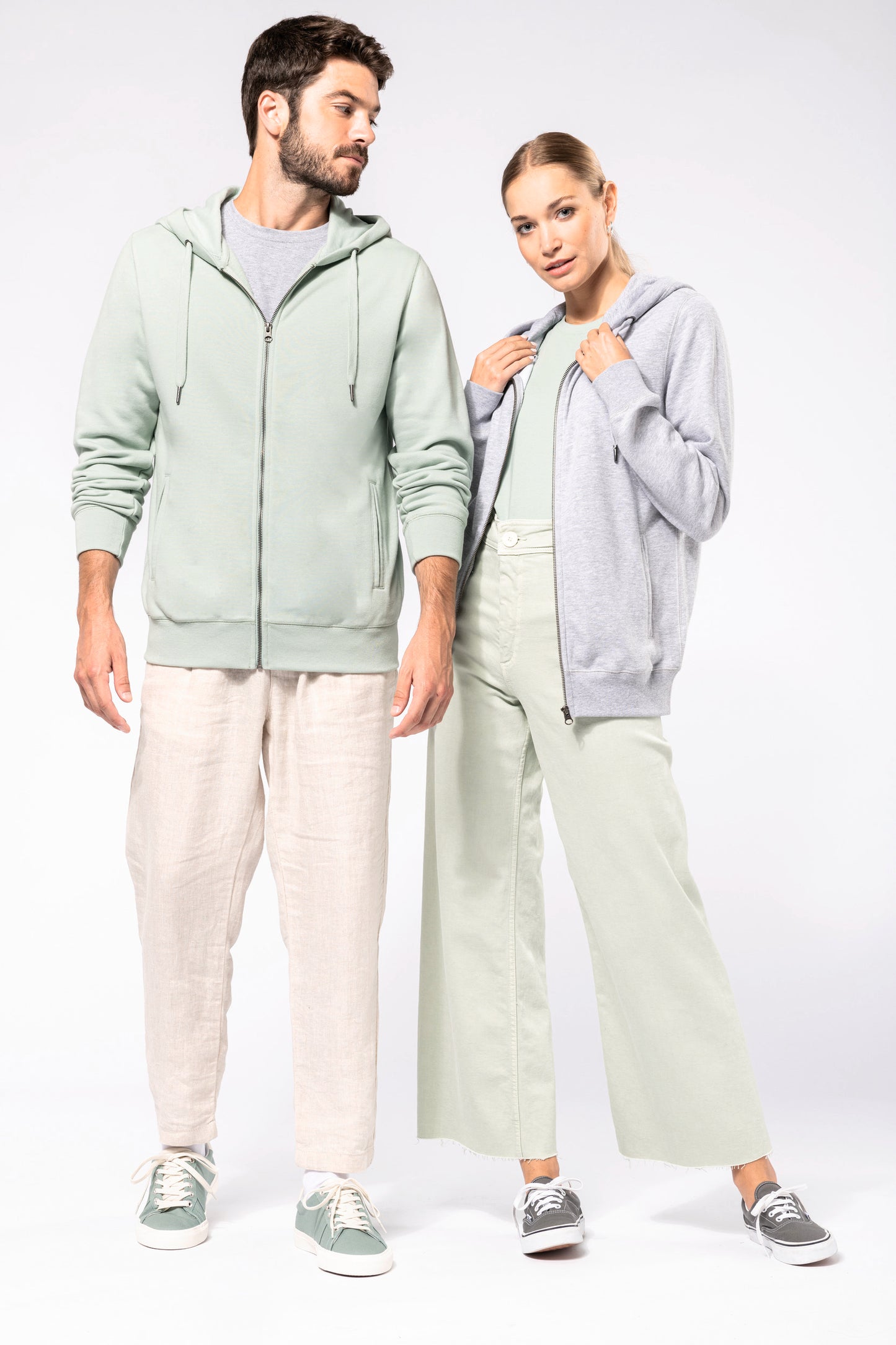 Ecologische uniseks sweater met capuchon en rits