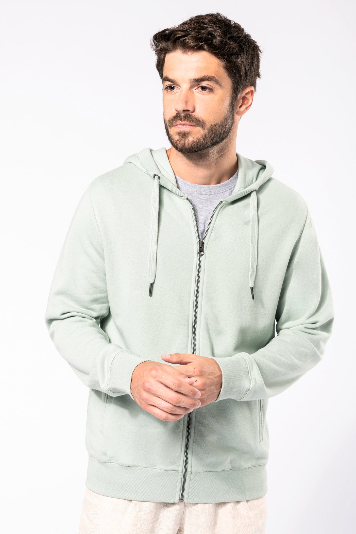 Ecologische uniseks sweater met capuchon en rits