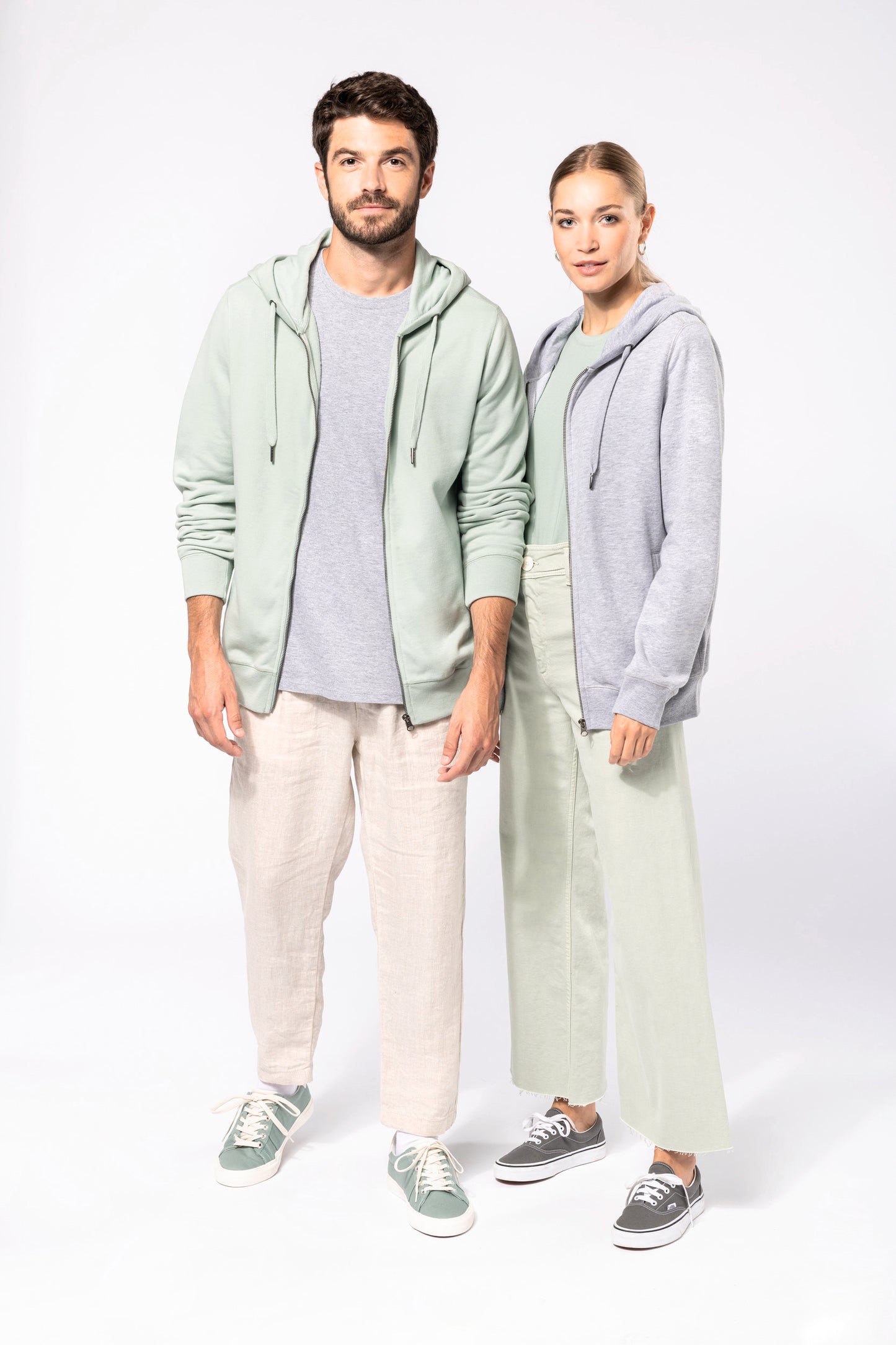 Ecologische uniseks sweater met capuchon en rits