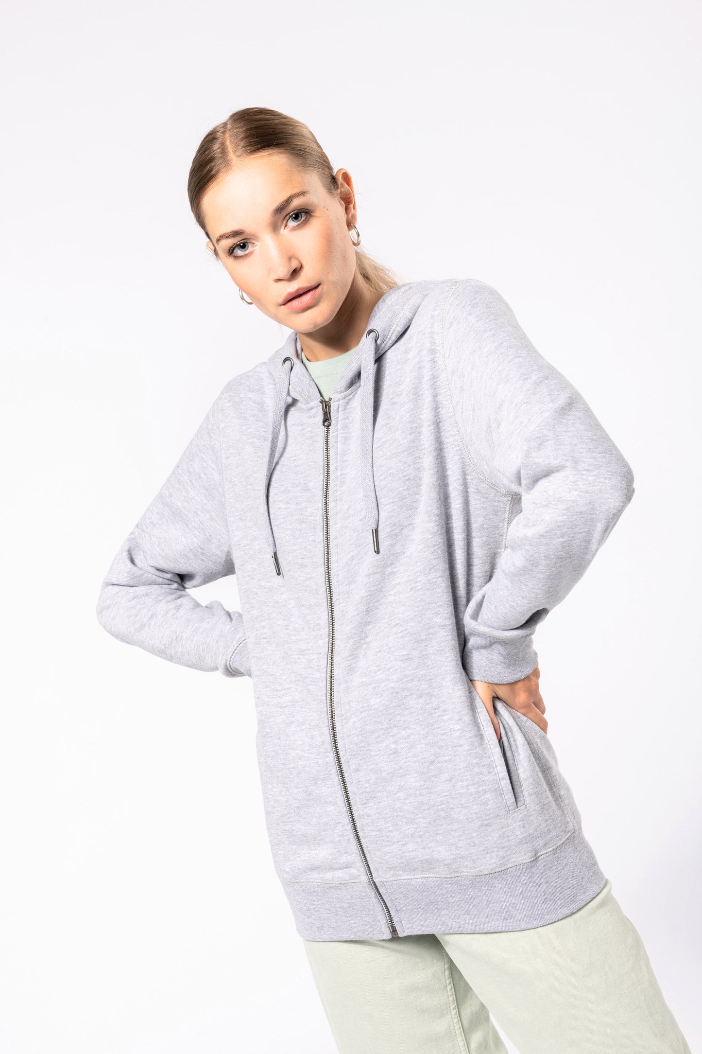 Ecologische uniseks sweater met capuchon en rits