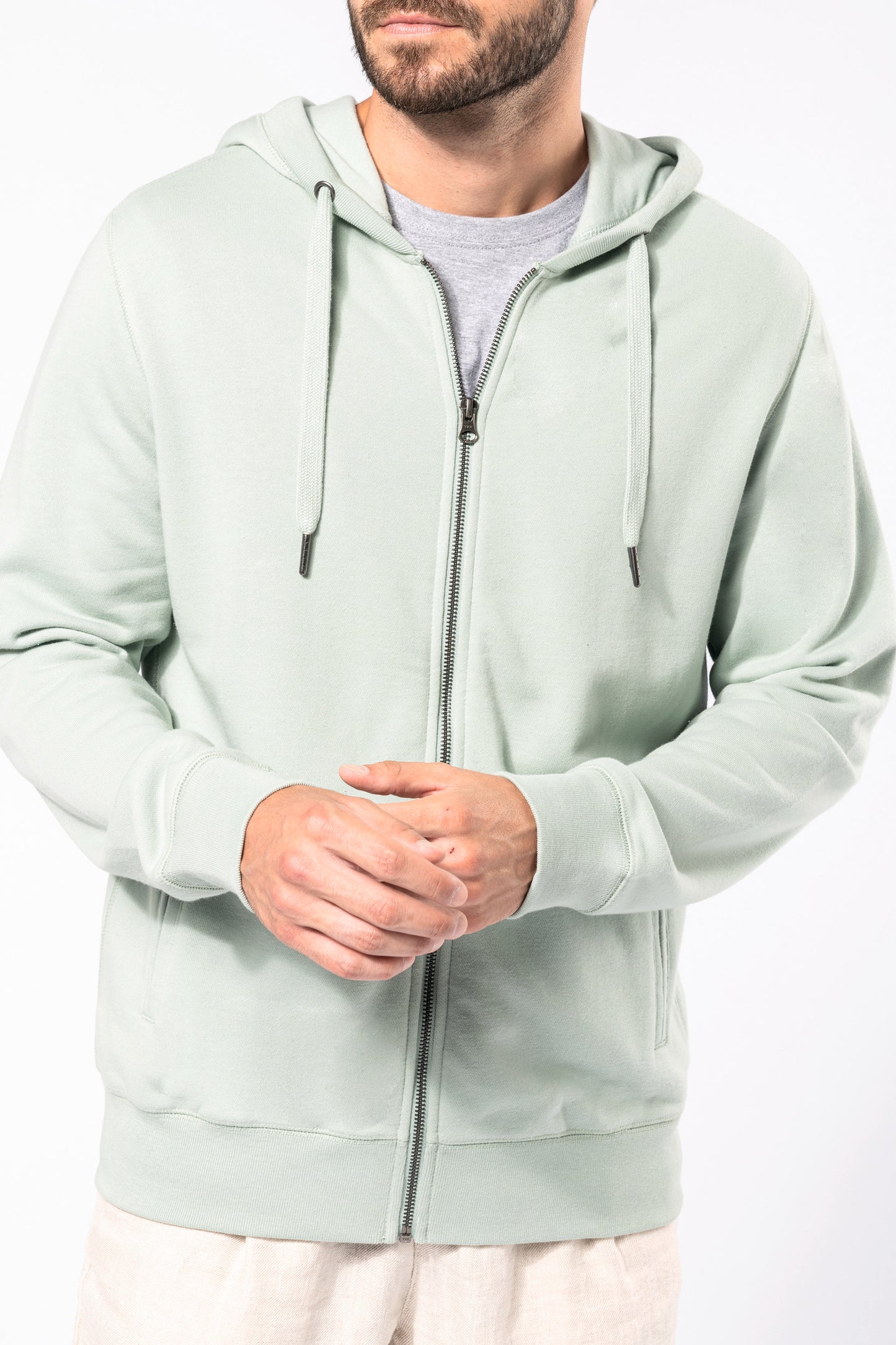 Ecologische uniseks sweater met capuchon en rits