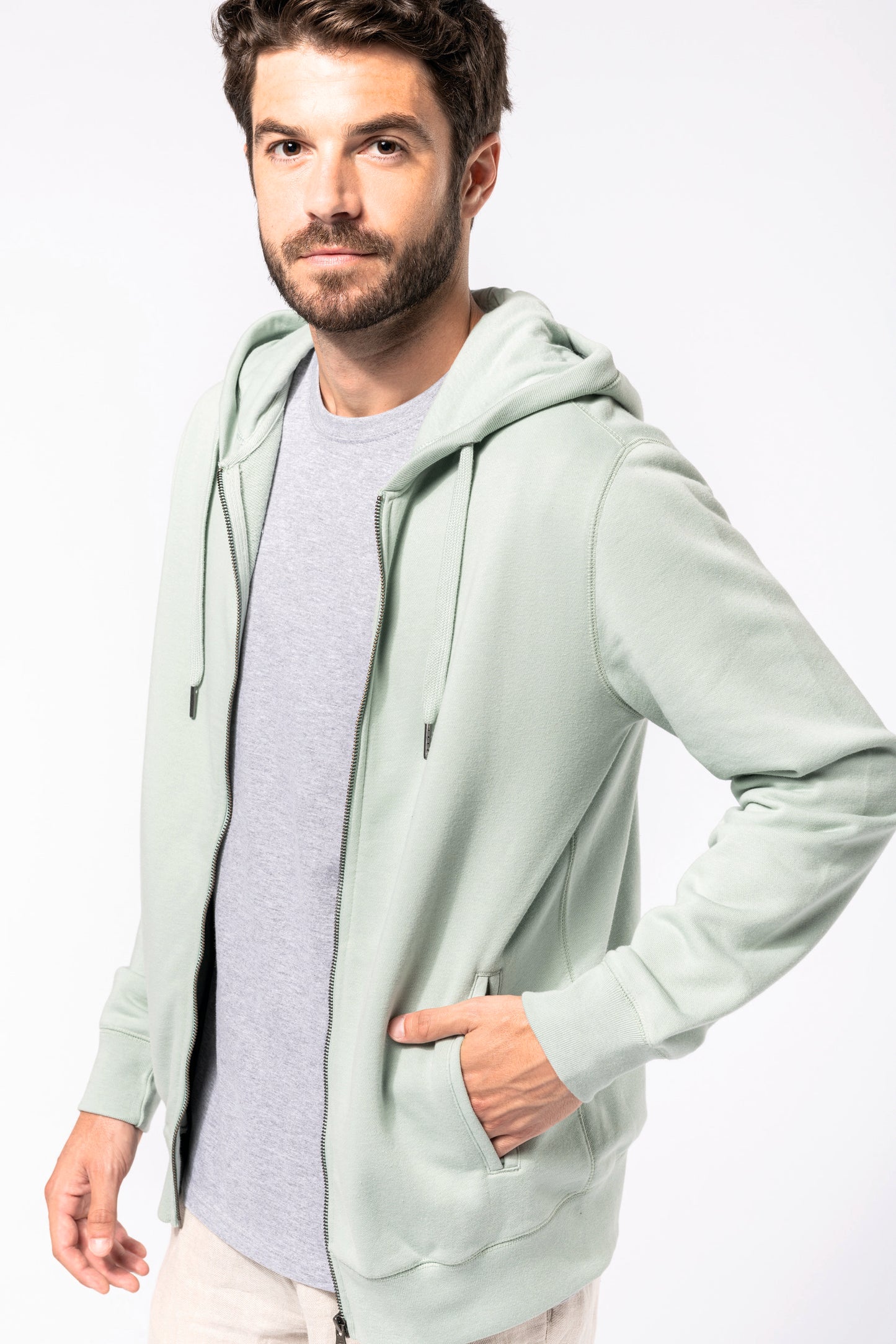 Ecologische uniseks sweater met capuchon en rits
