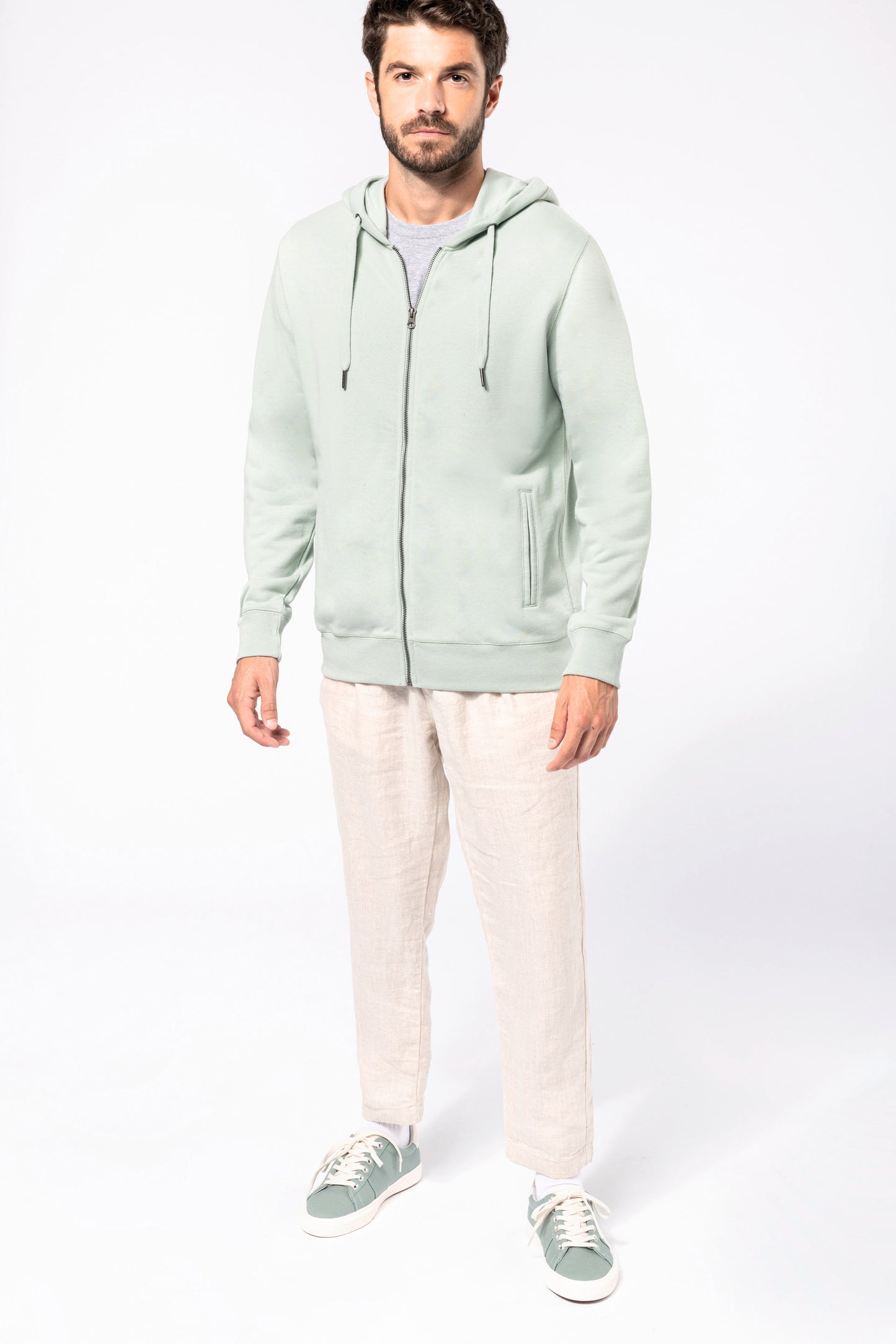 Ecologische uniseks sweater met capuchon en rits
