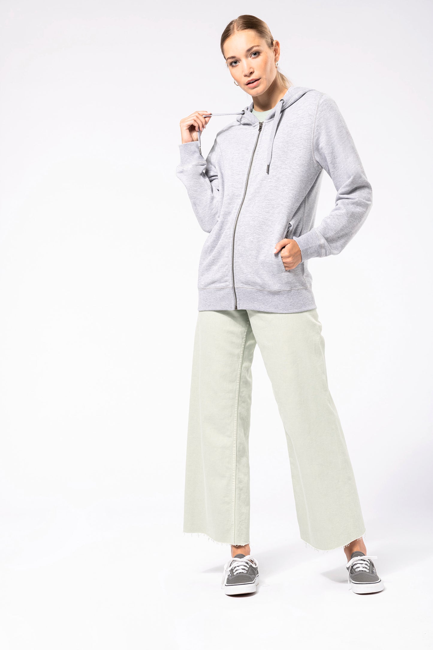 Ecologische uniseks sweater met capuchon en rits