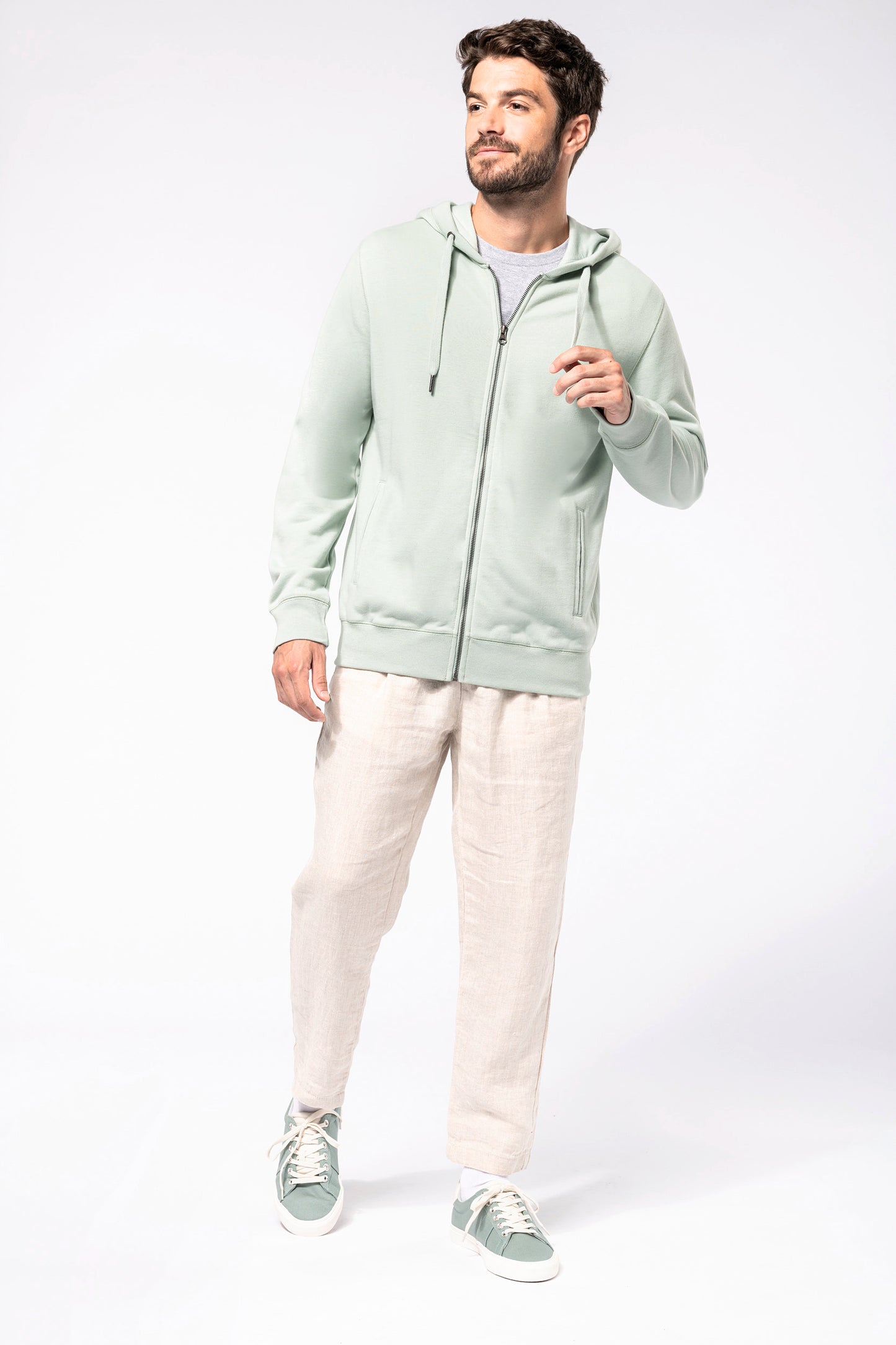 Ecologische uniseks sweater met capuchon en rits