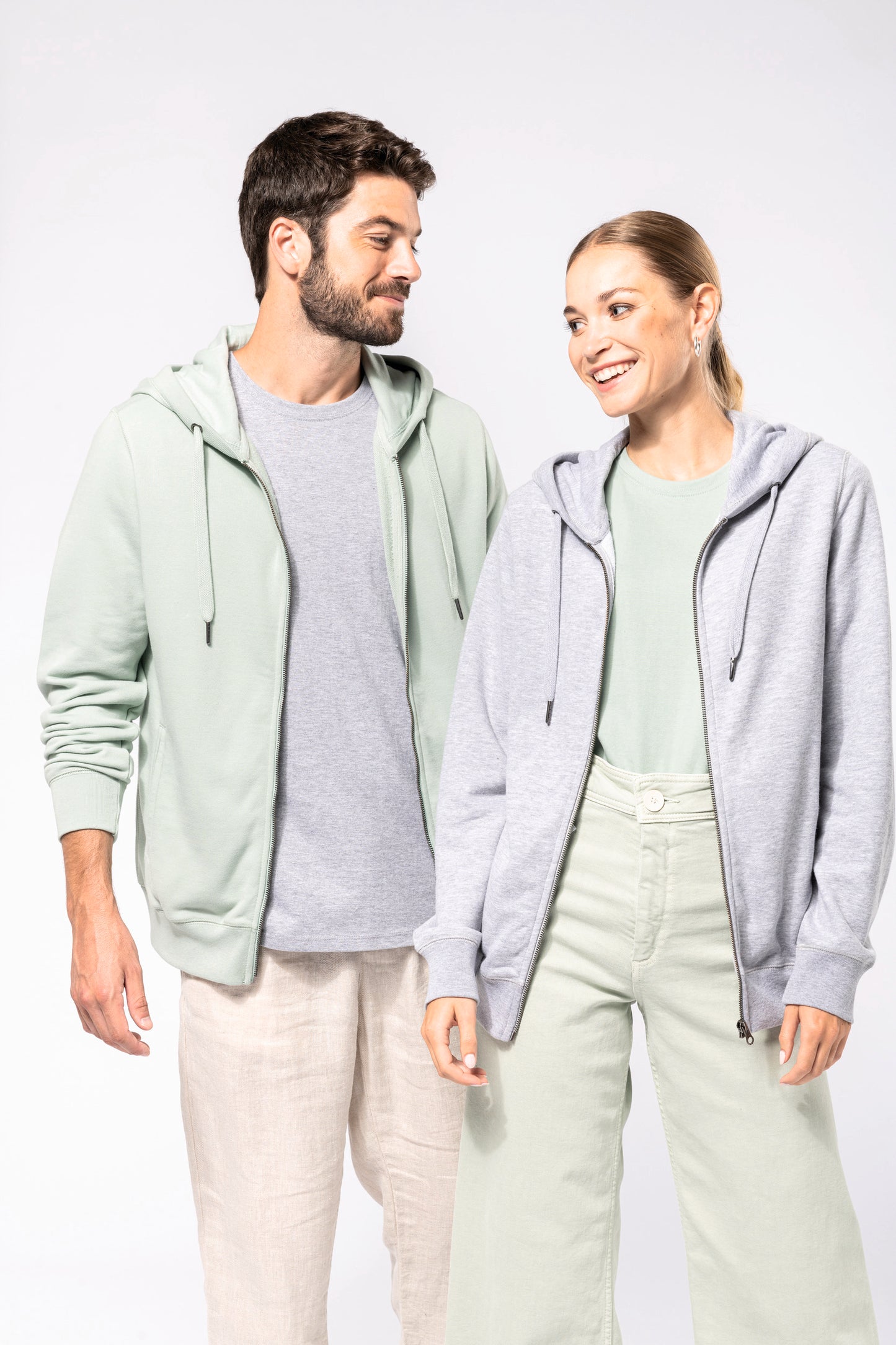 Ecologische uniseks sweater met capuchon en rits
