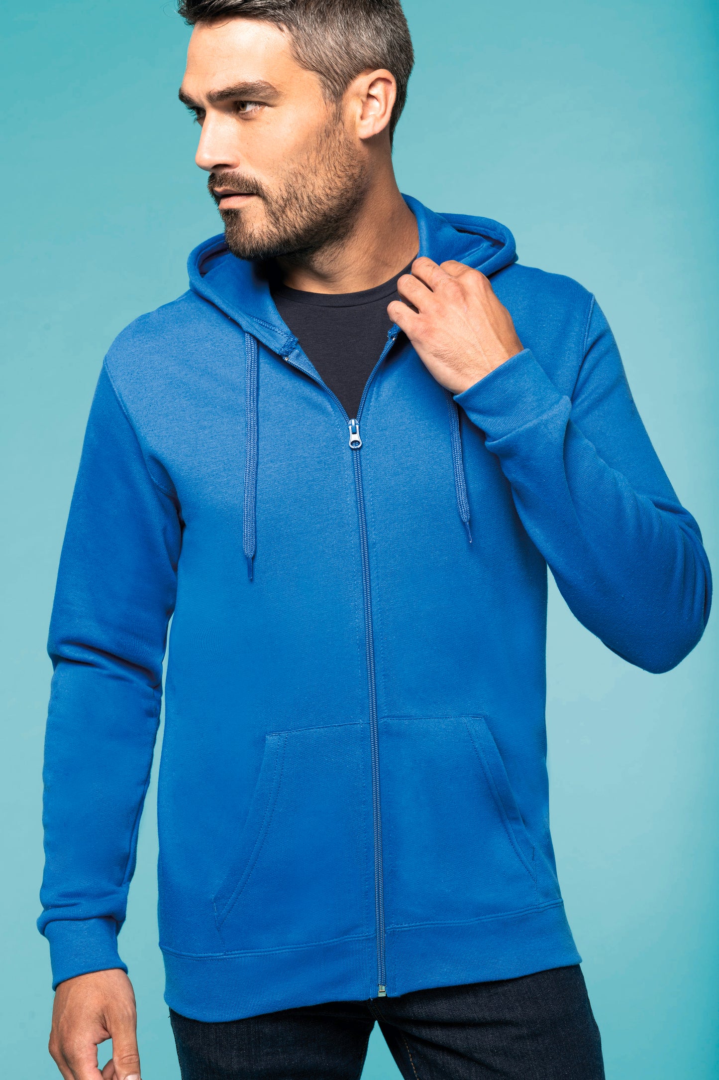 Sweater met rits en capuchon