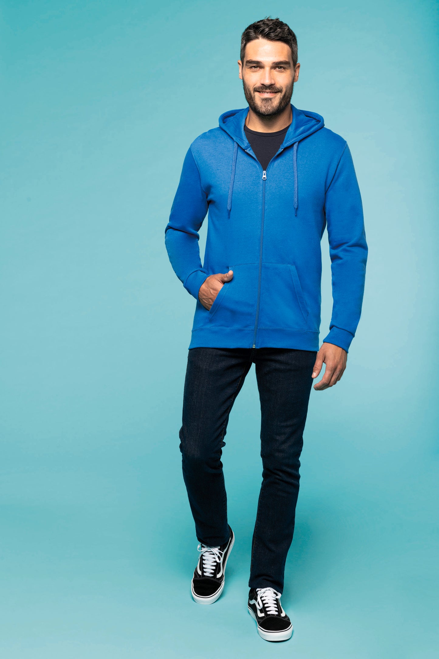 Sweater met rits en capuchon