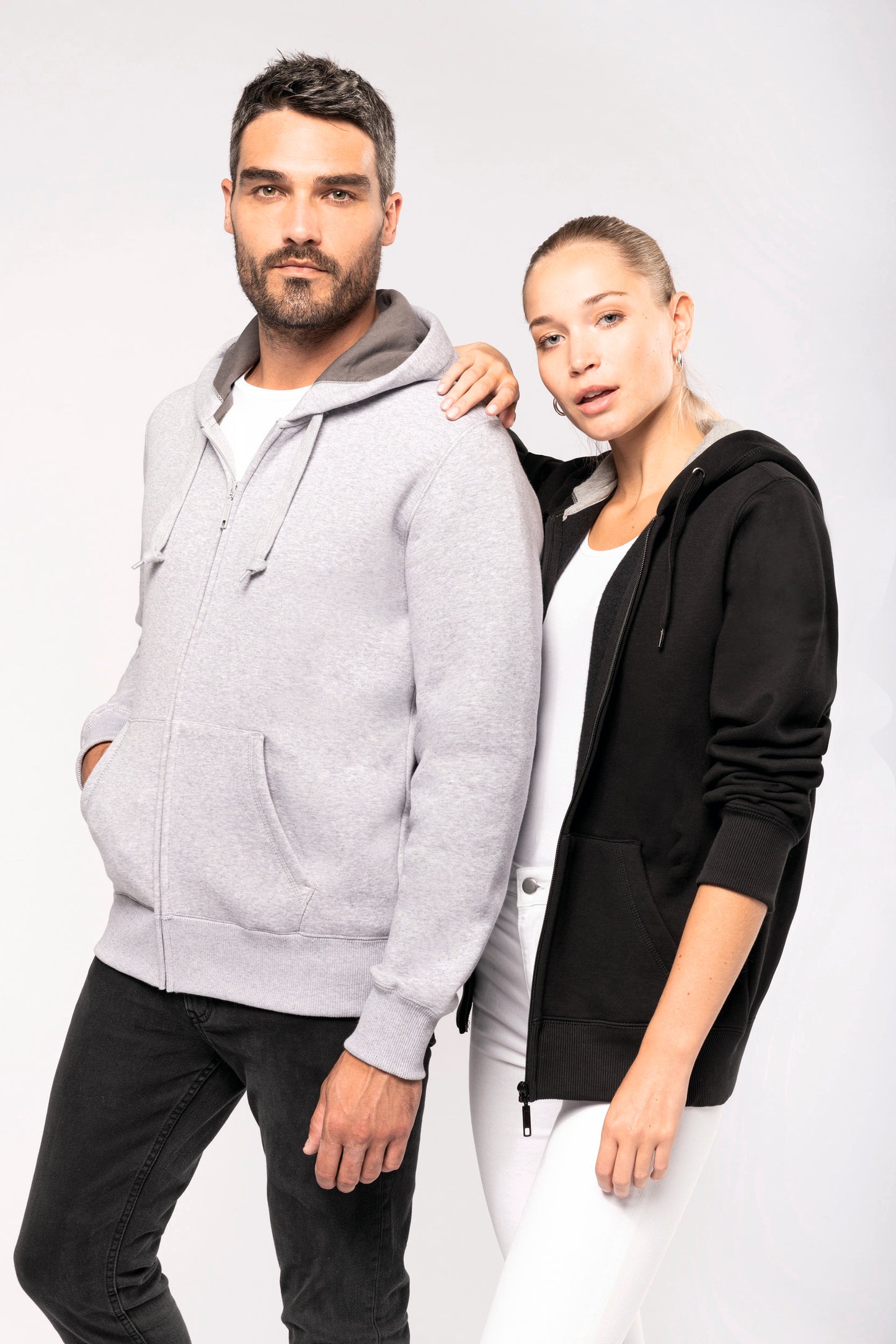 Hooded sweater met rits