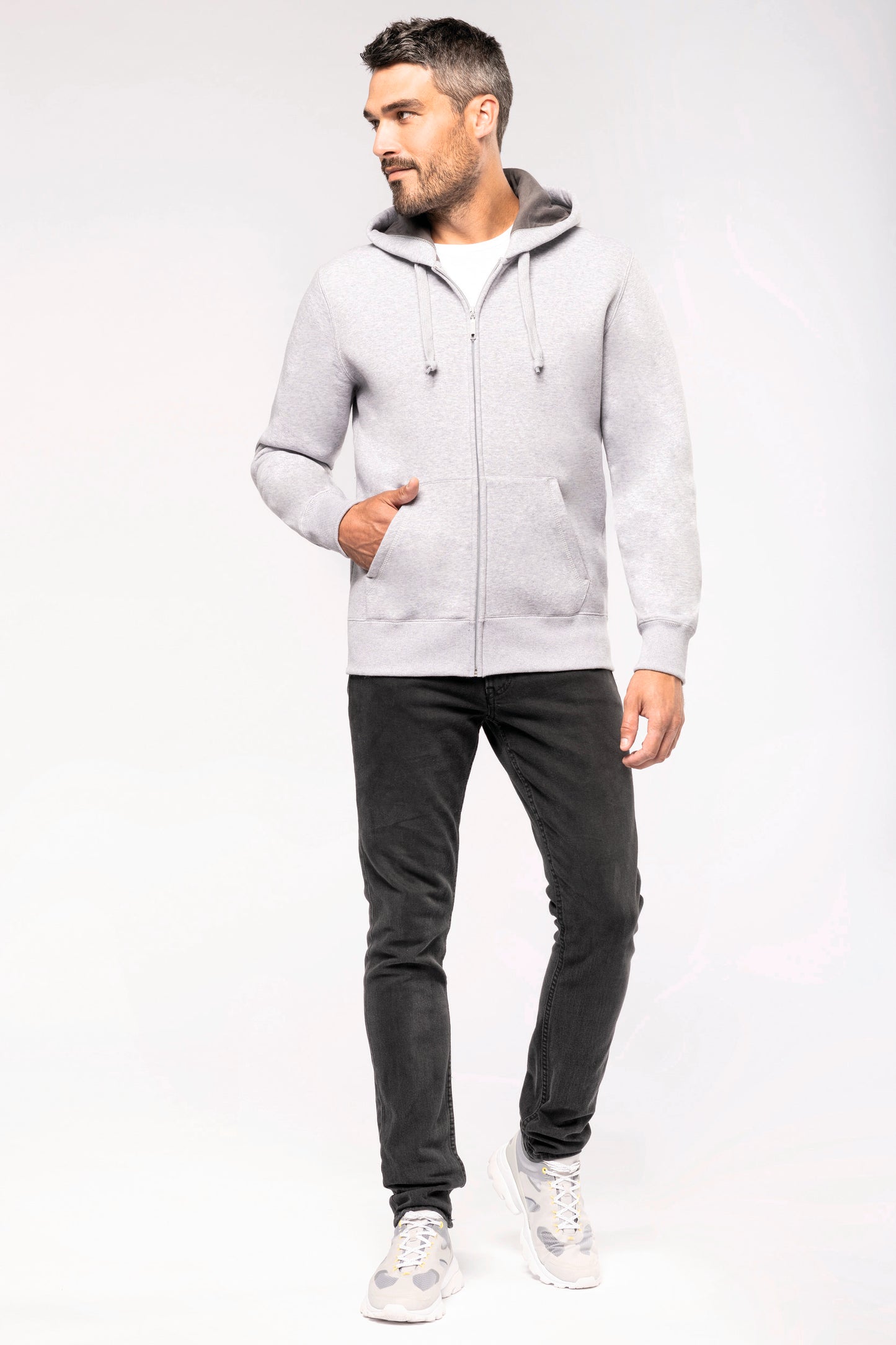 Hooded sweater met rits