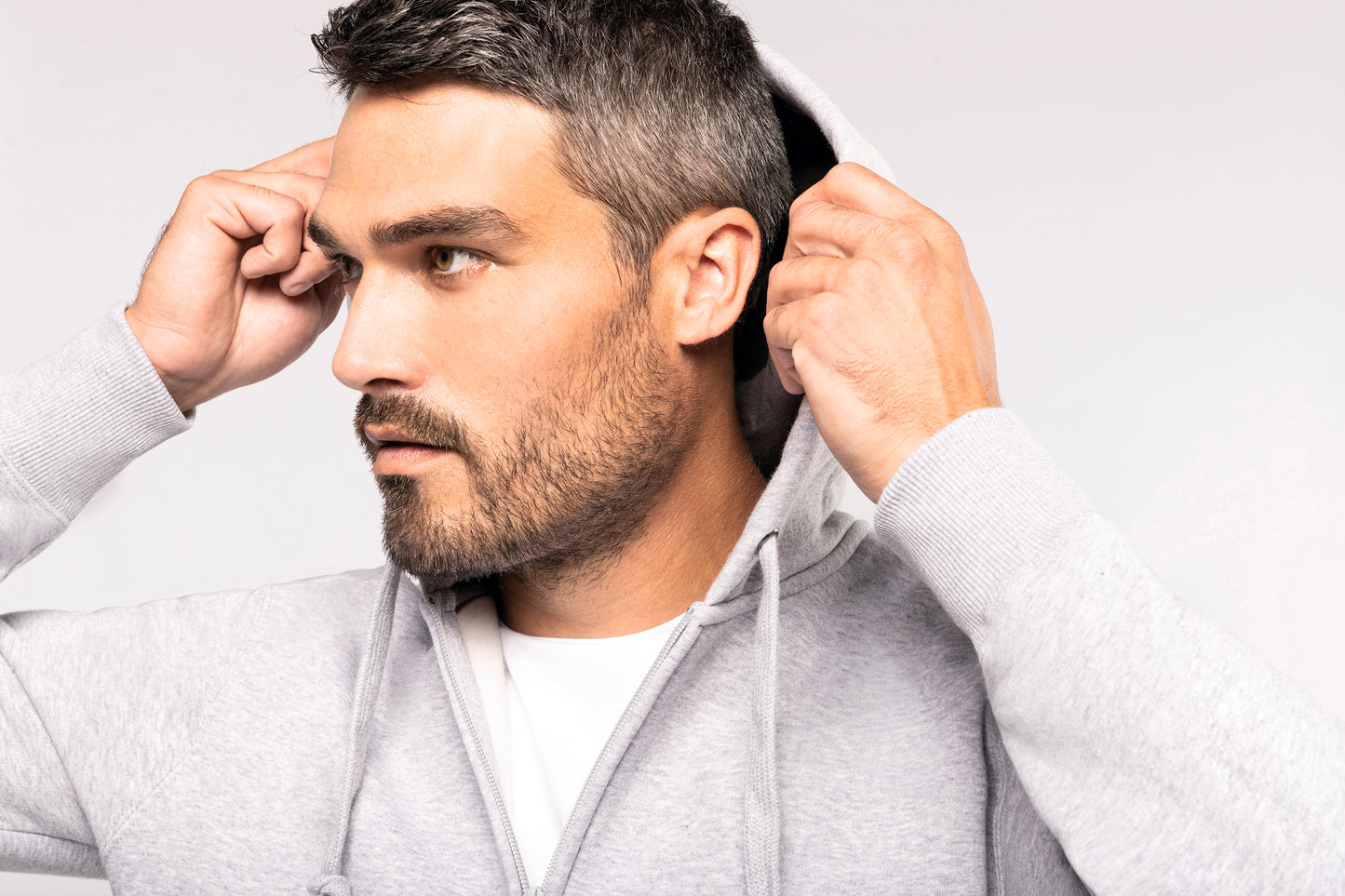 Hooded sweater met rits
