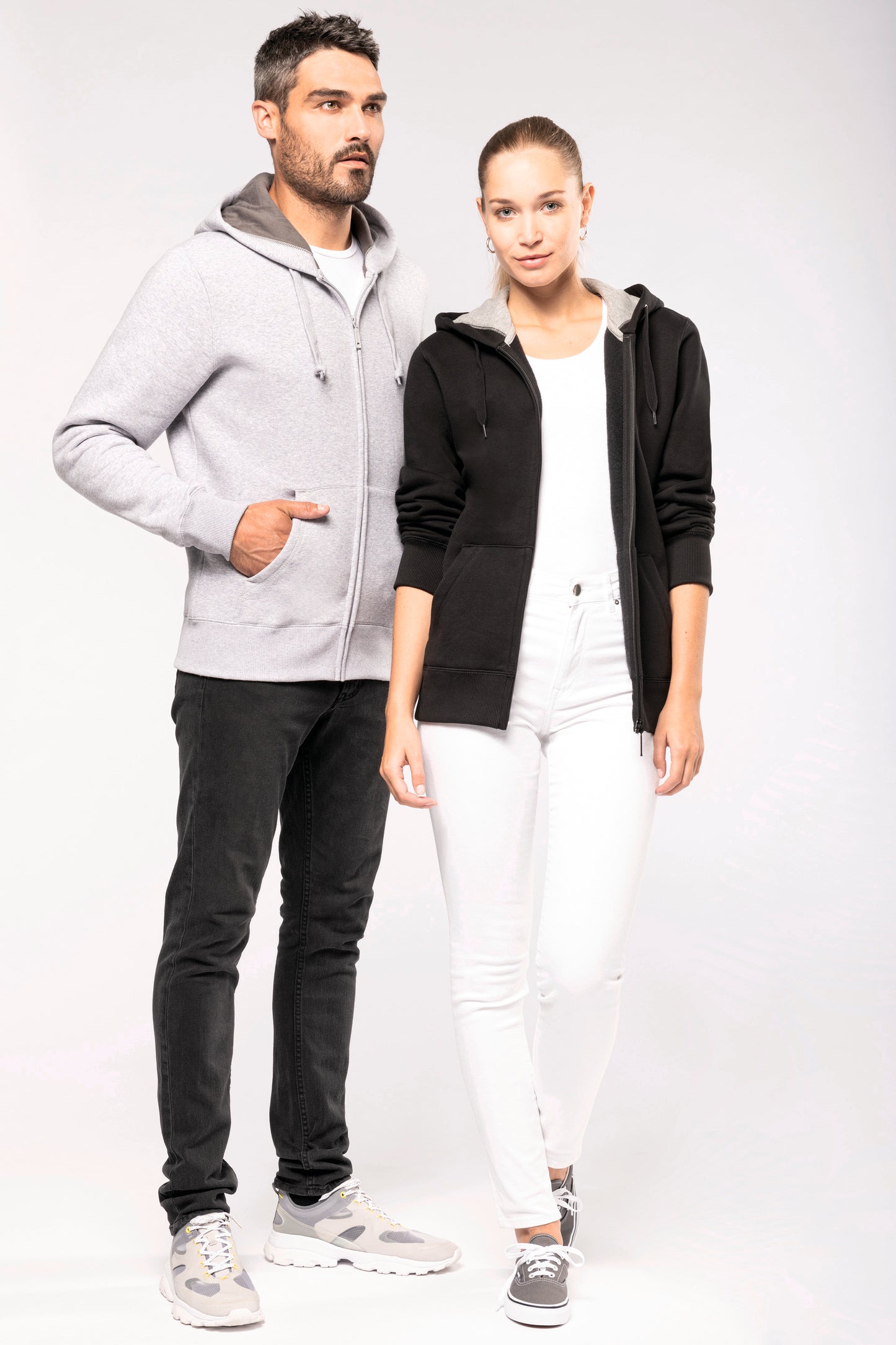 Hooded sweater met rits
