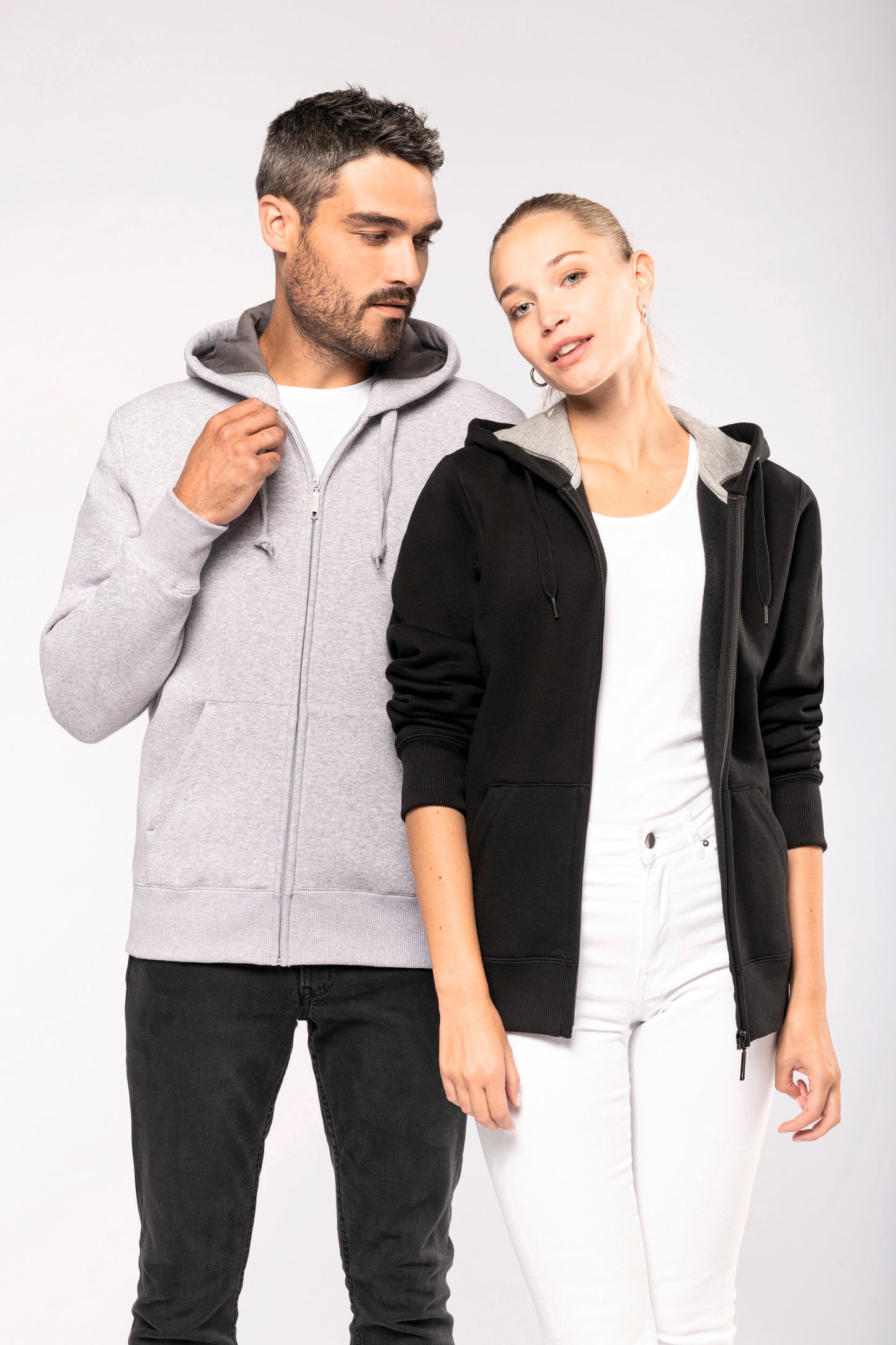 Hooded sweater met rits
