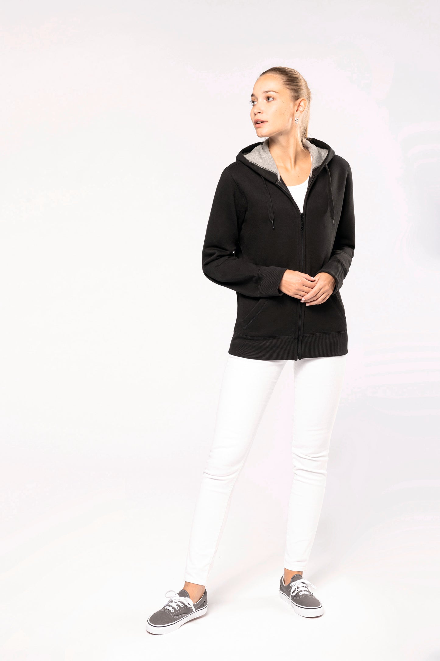 Hooded sweater met rits