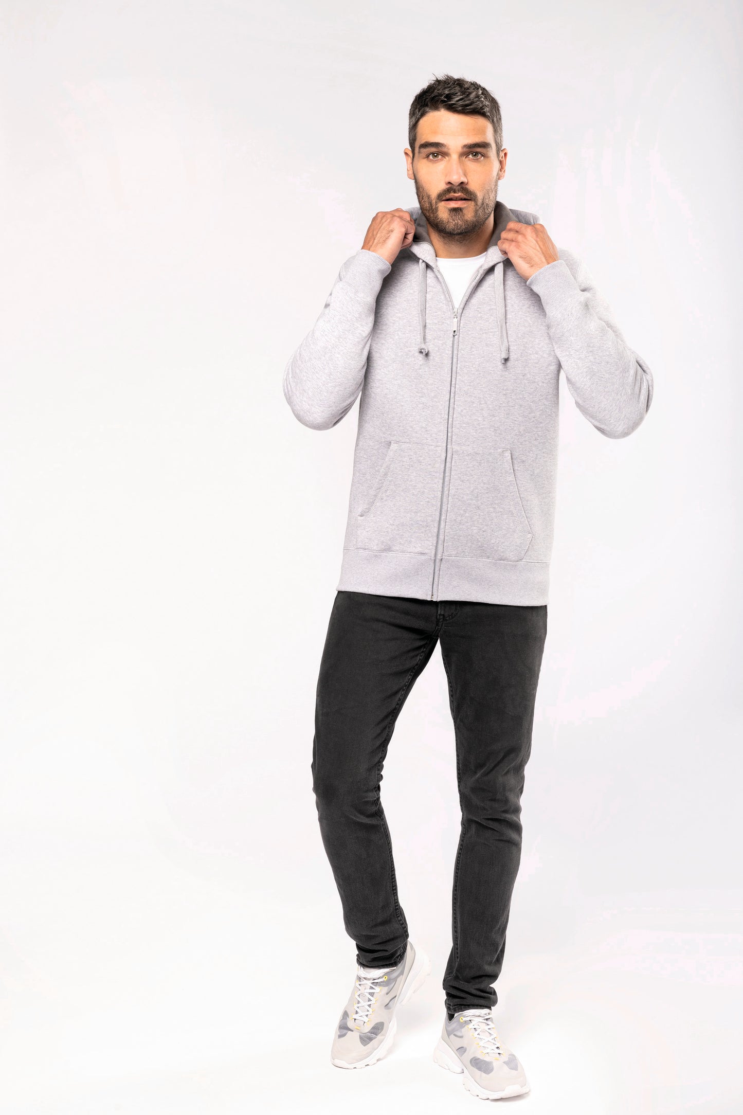 Hooded sweater met rits