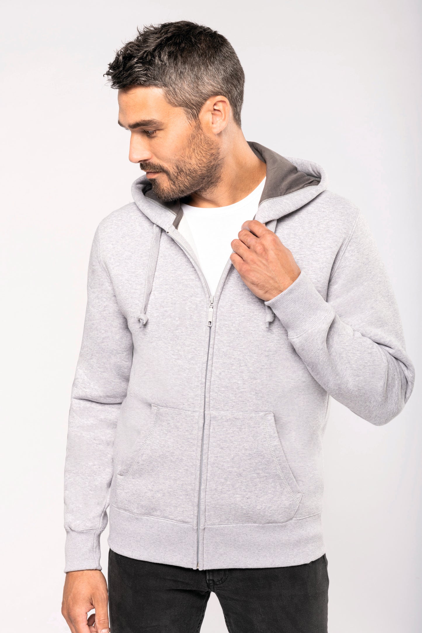 Hooded sweater met rits