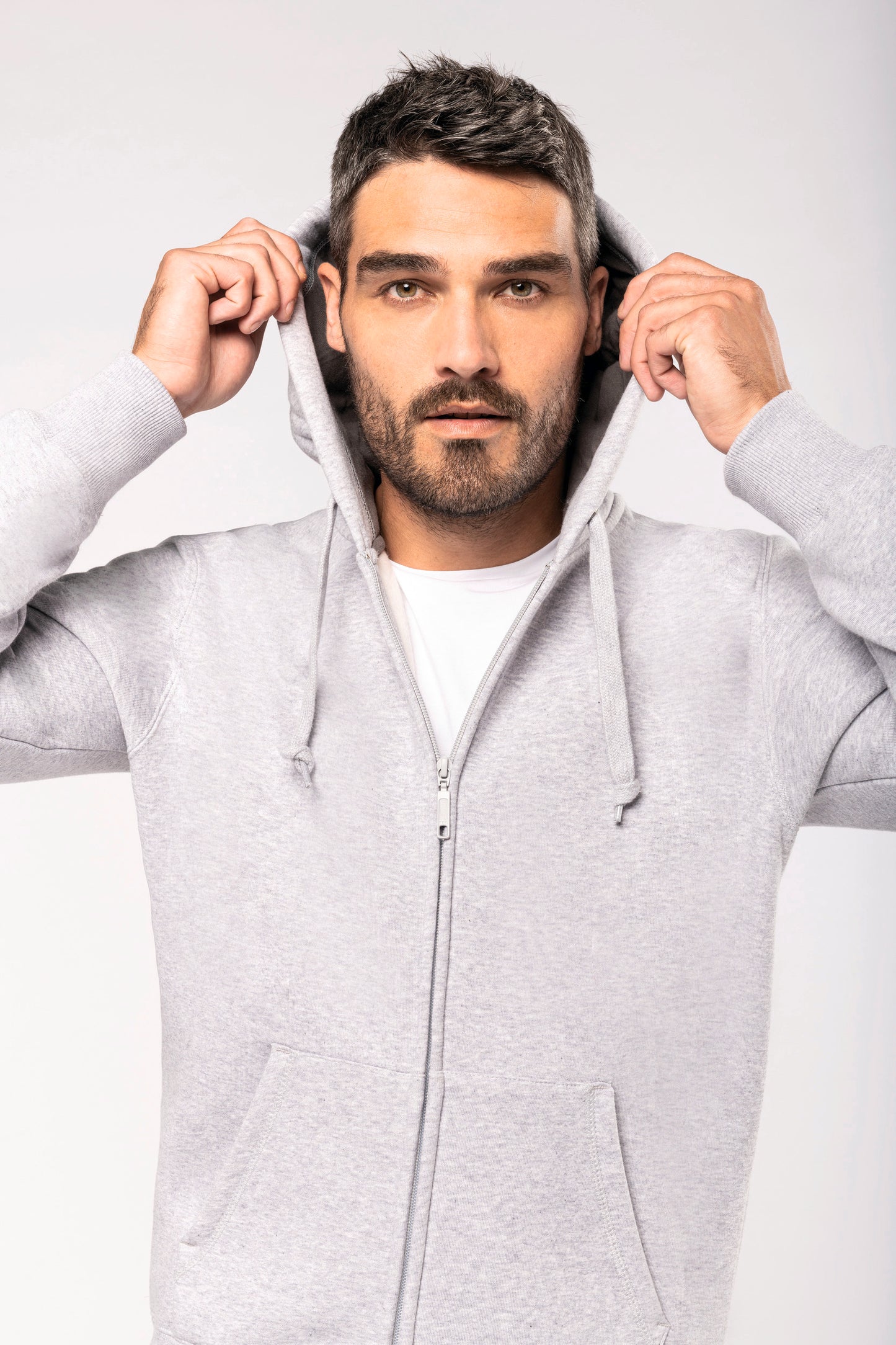 Hooded sweater met rits